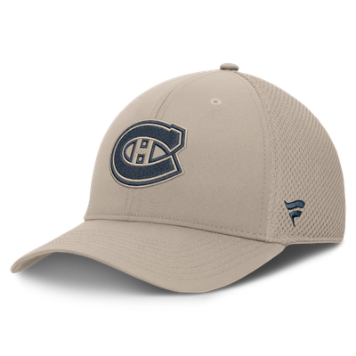 Casquette extensible à dos en maille des Canadiens de Montréal Fanatics Authentic Pro Road - Beige clair