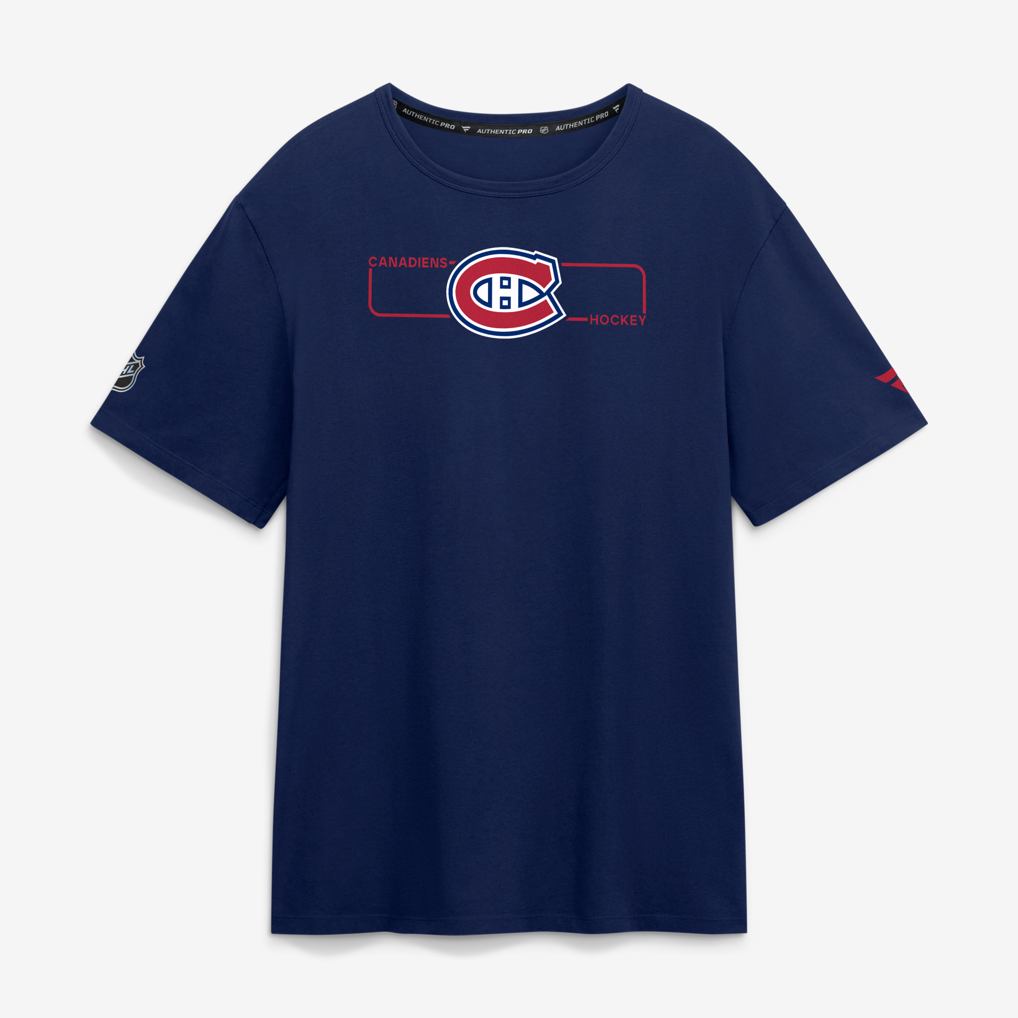 Men's Fanatics Navy Montreal Canadiens Authentic Pro Primary Logo T-Shirt
