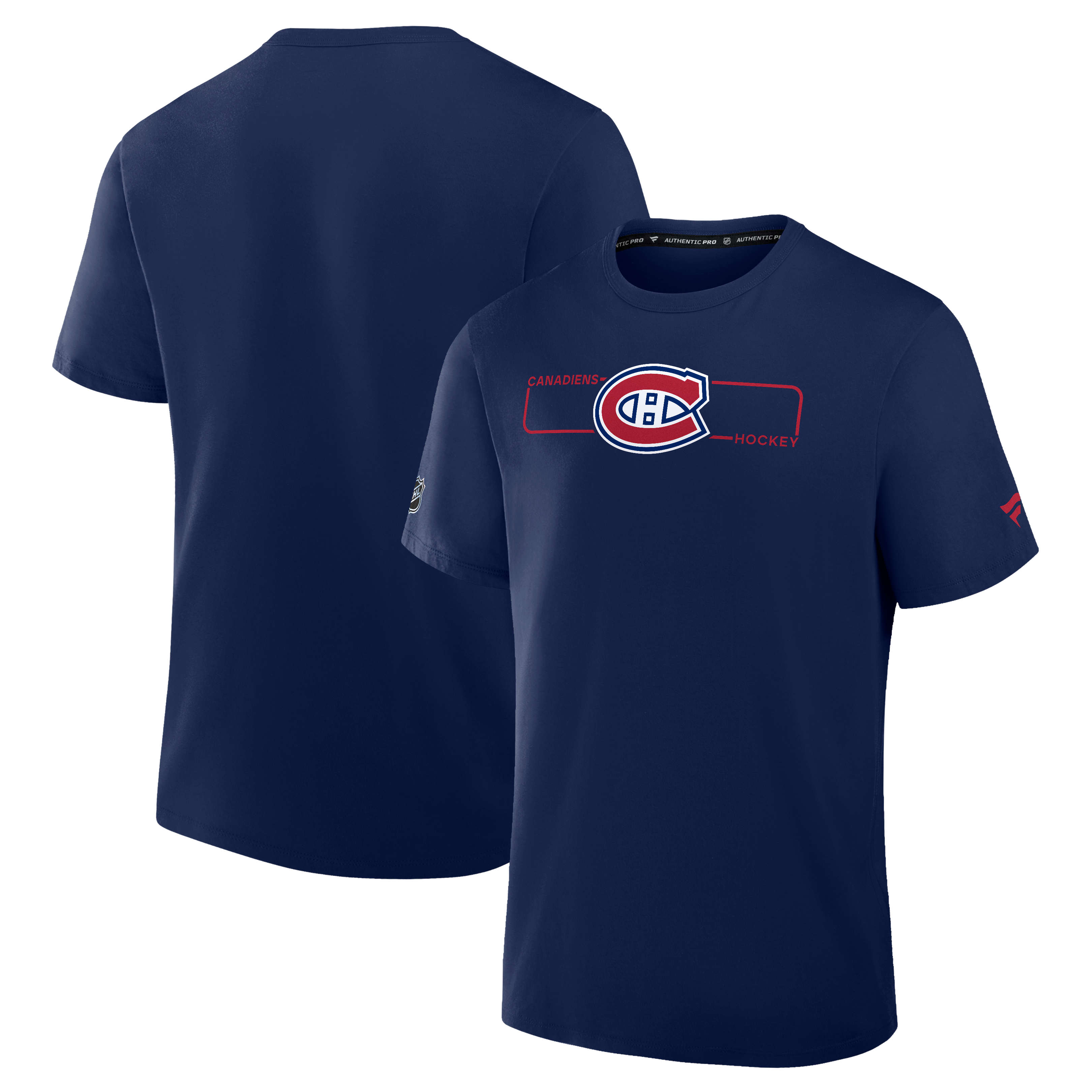 Men's Fanatics Navy Montreal Canadiens Authentic Pro Primary Logo T-Shirt