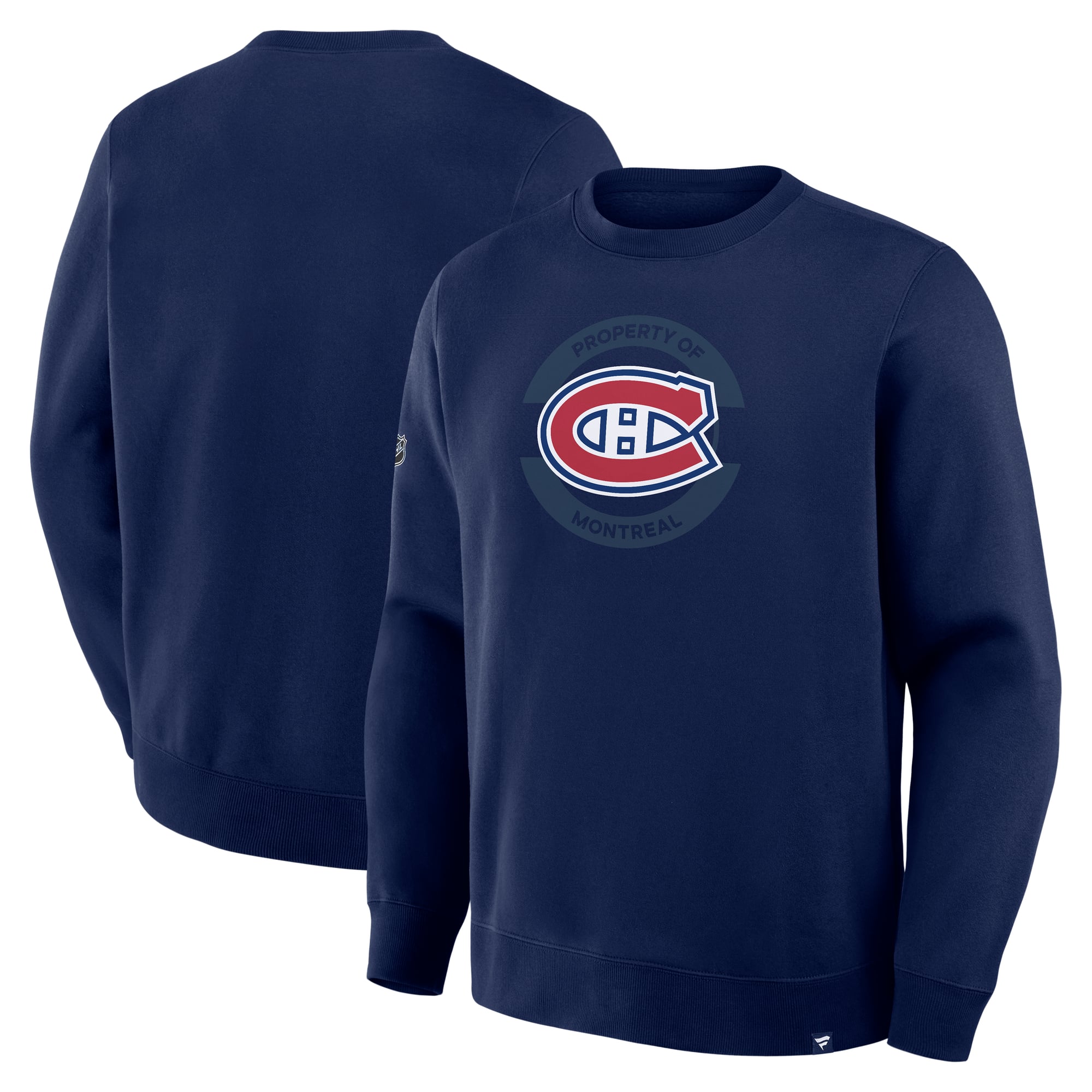Sweat-shirt authentique Fanatics bleu marine des Canadiens de Montréal, propriété principale