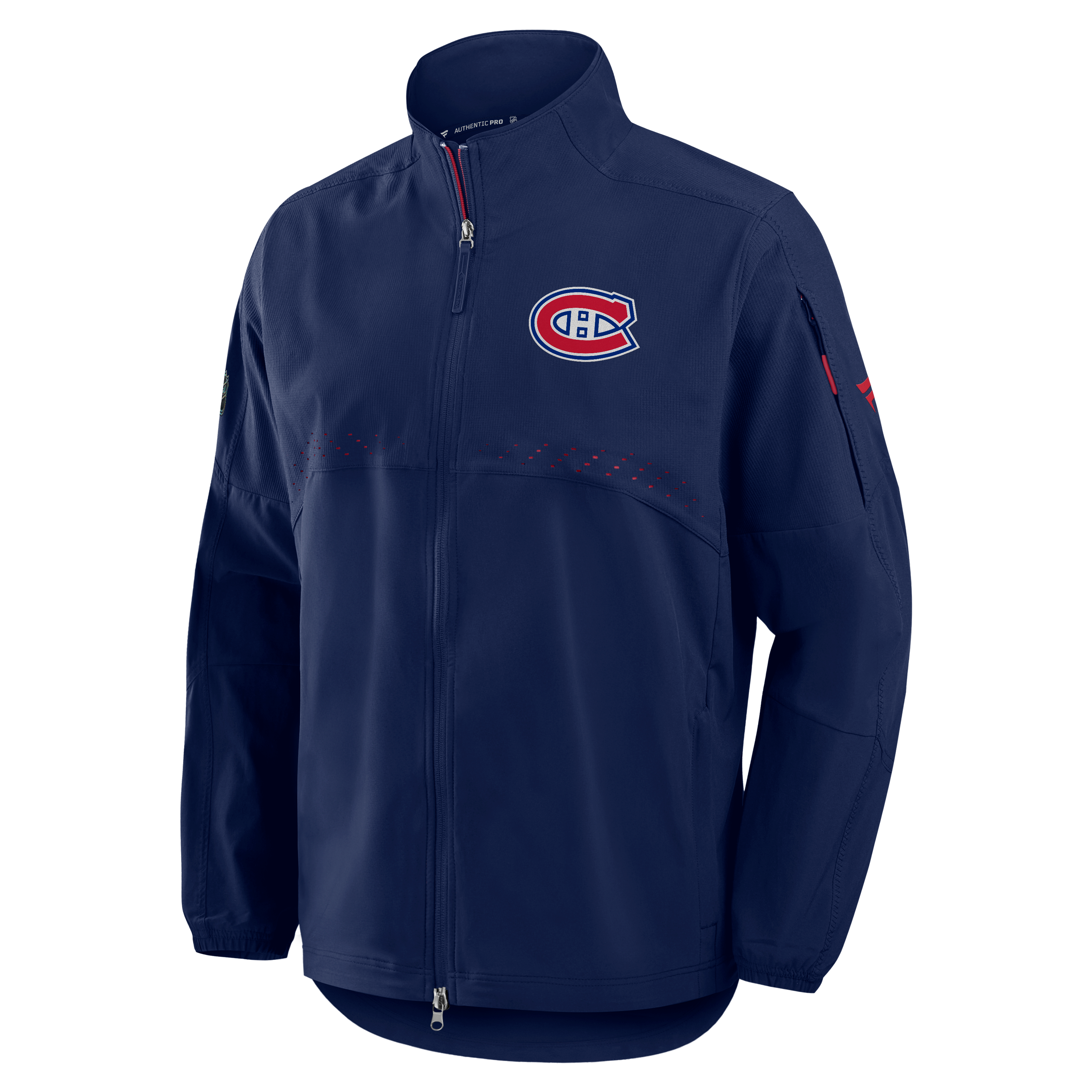 Veste d'entraîneur authentique Pro Rink des Canadiens de Montréal, bleu marine, marque Fanatics, pour homme