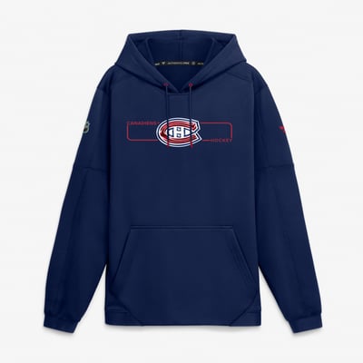 Sweat à capuche polaire authentique Pro Rink Fanatics des Canadiens de Montréal - Bleu marine