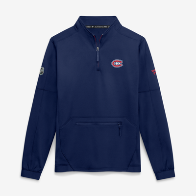 Pull polaire à quart de zip Fanatics Authentic Pro Rink des Canadiens de Montréal - Bleu marine
