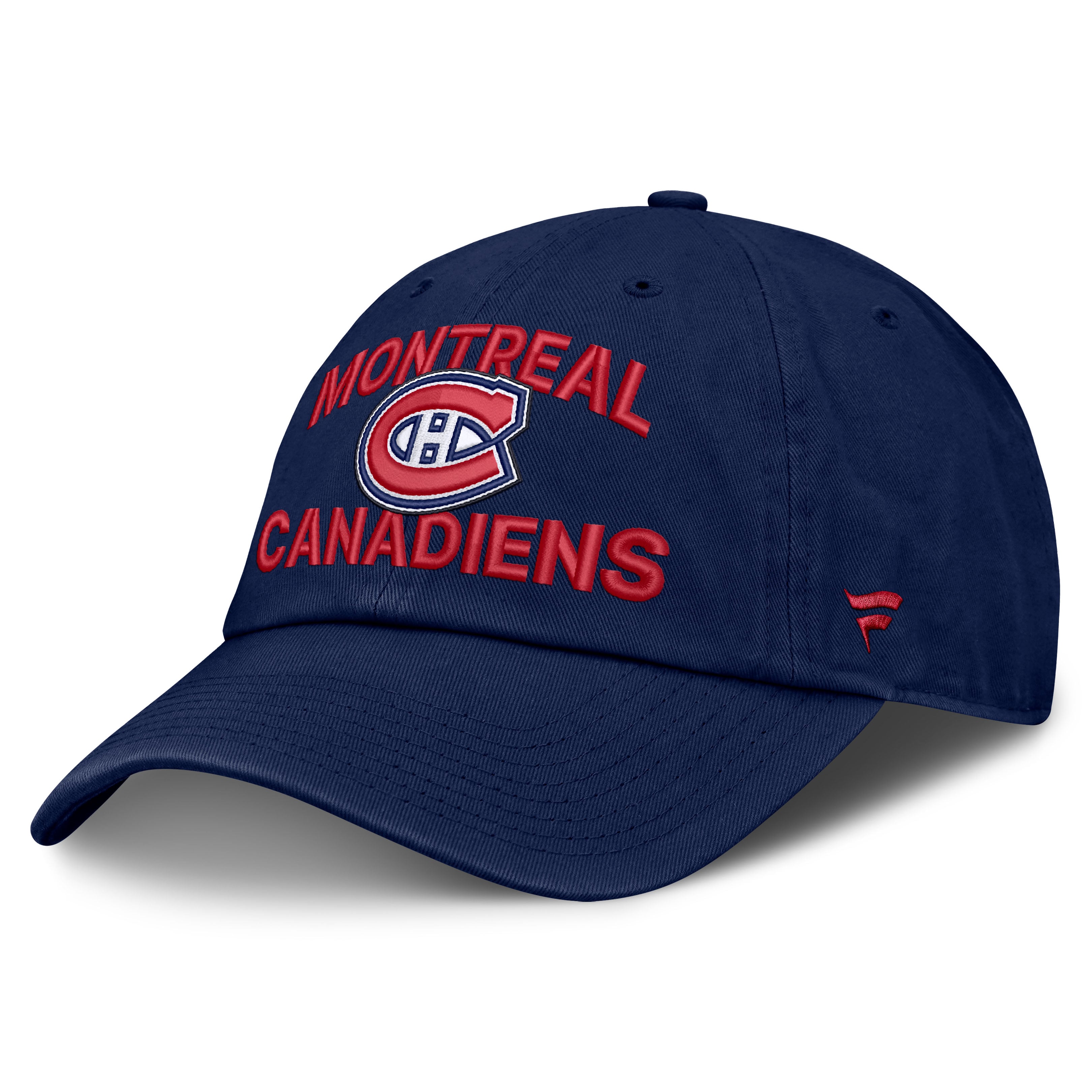 Casquette Fanatics bleu marine authentique des Canadiens de Montréal, modèle Pro Rink Soft Wash, ajustable