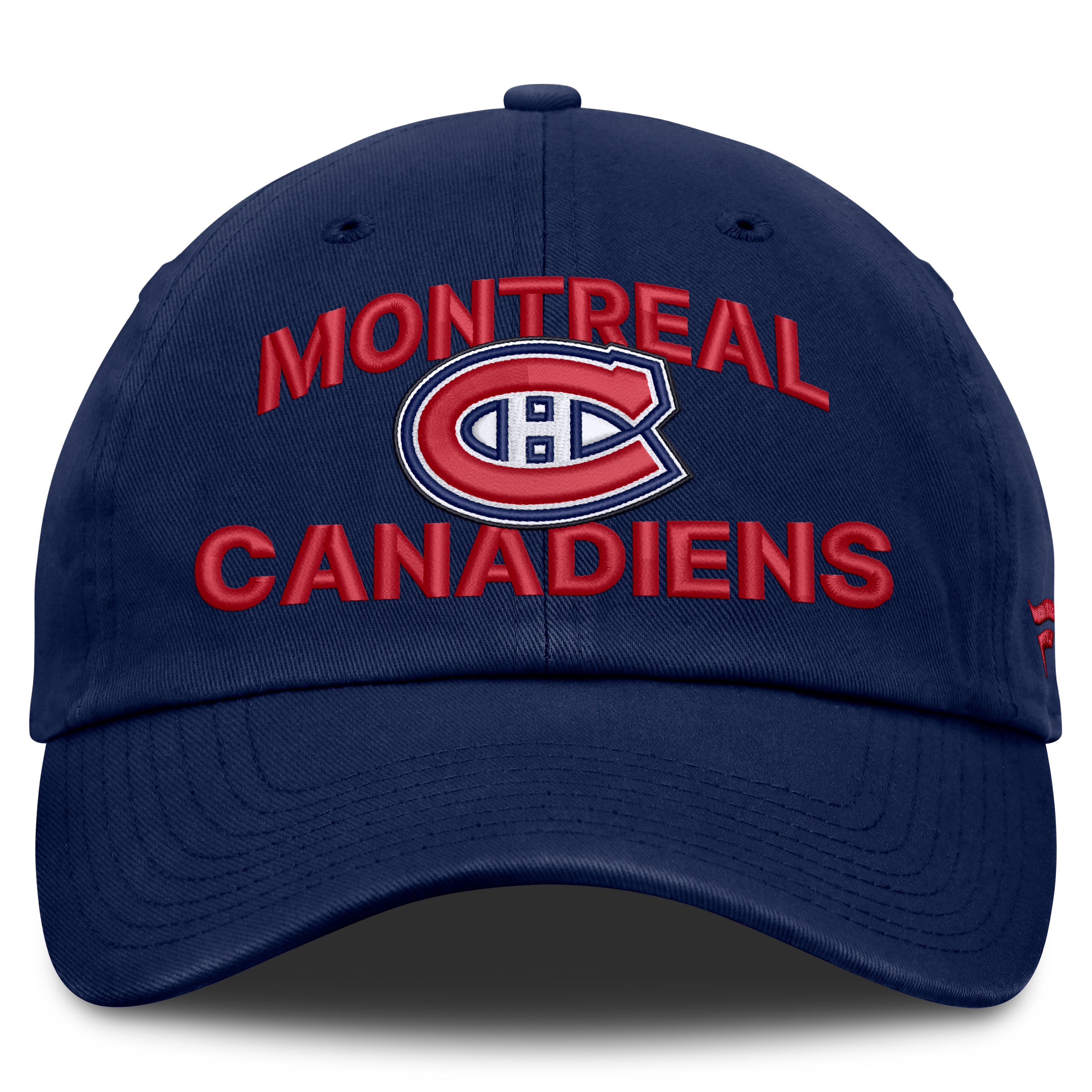 Casquette Fanatics bleu marine authentique des Canadiens de Montréal, modèle Pro Rink Soft Wash, ajustable