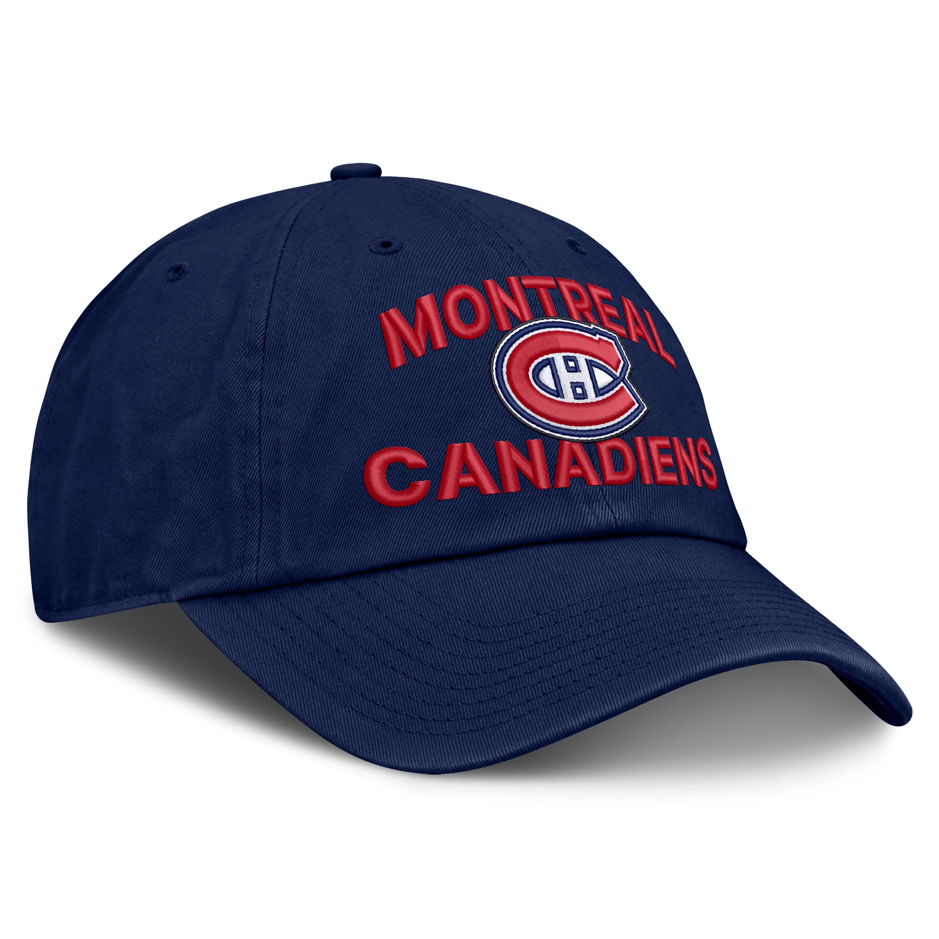 Casquette Fanatics bleu marine authentique des Canadiens de Montréal, modèle Pro Rink Soft Wash, ajustable