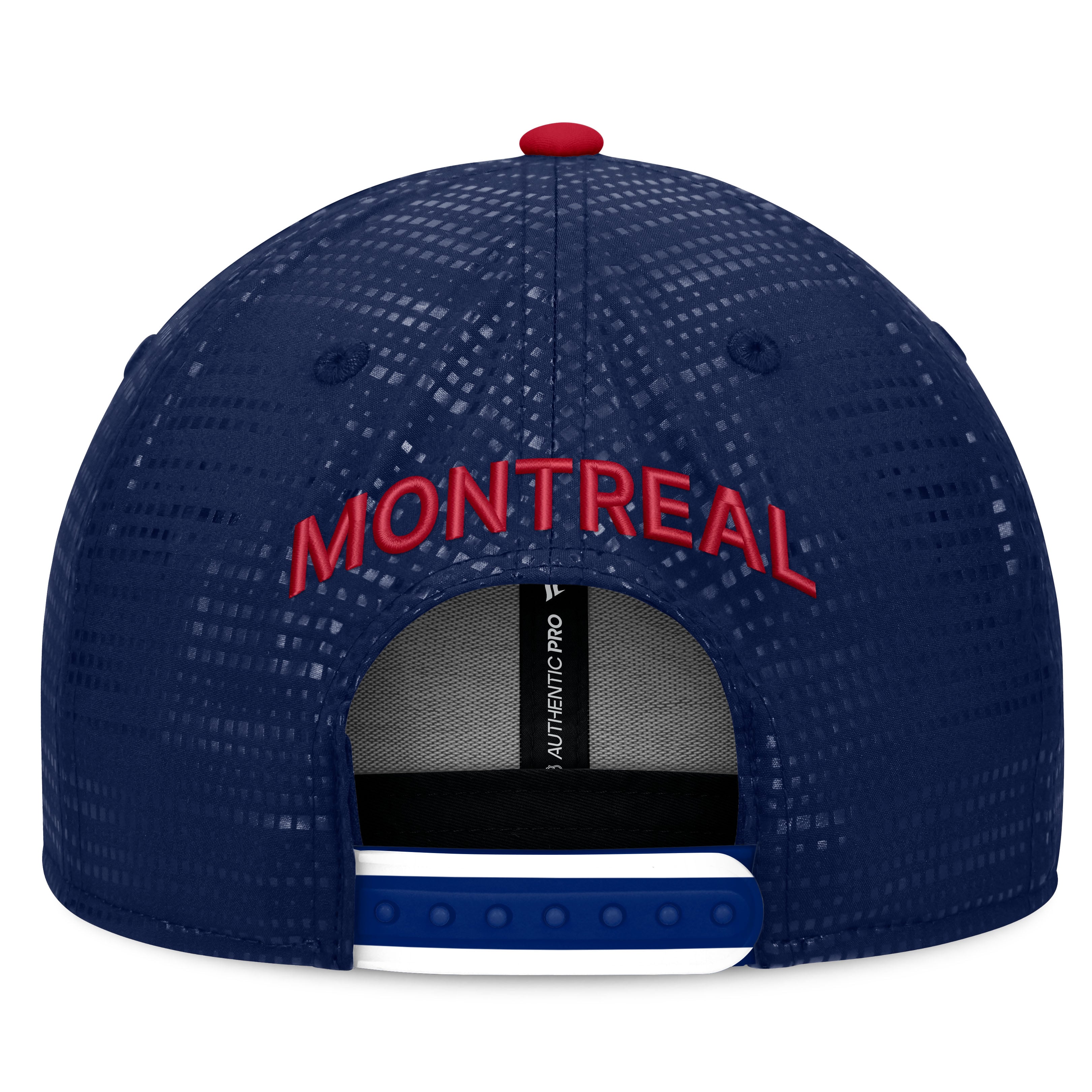 Casquette à visière carrée authentique Pro Rink des Canadiens de Montréal, bleu marine, pour homme, de marque Fanatics.