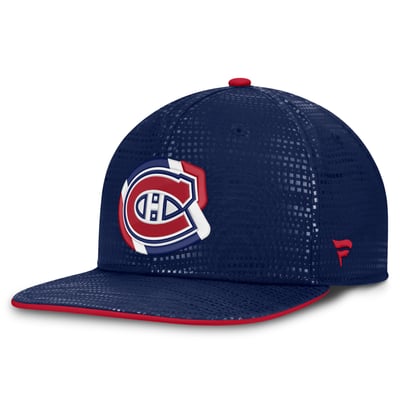 Men's Montreal Canadiens Fanatics Navy Authentic Pro Rink Square Visor Snapback Hat