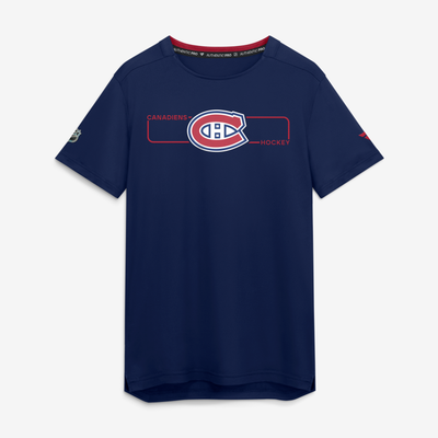T-shirt technique authentique Pro Rink Tech des Canadiens de Montréal - Bleu marine