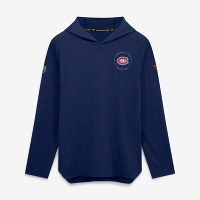 Sweat à capuche léger Pro Train Fanatics Authentic des Canadiens de Montréal - Bleu marine