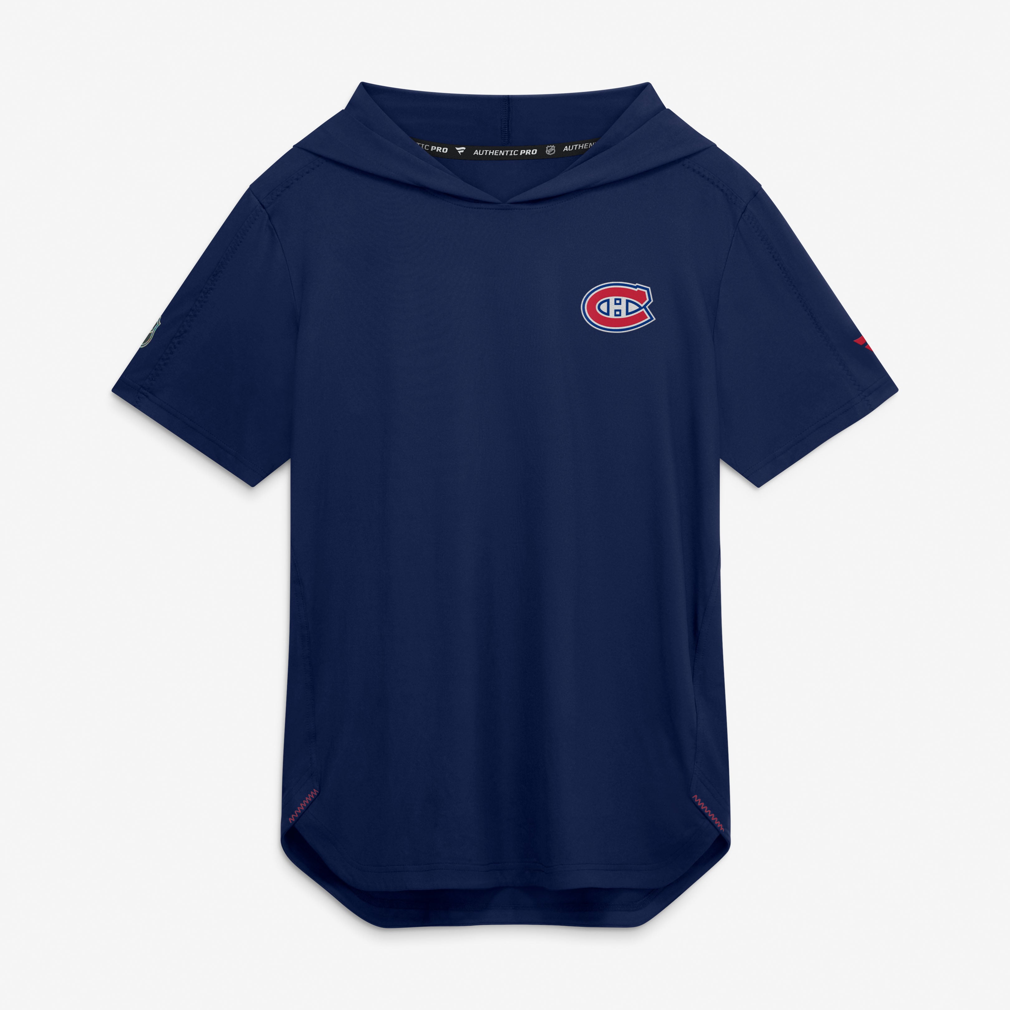 Sweat à capuche manches courtes Fanatics bleu marine des Canadiens de Montréal Authentic Pro Train pour homme