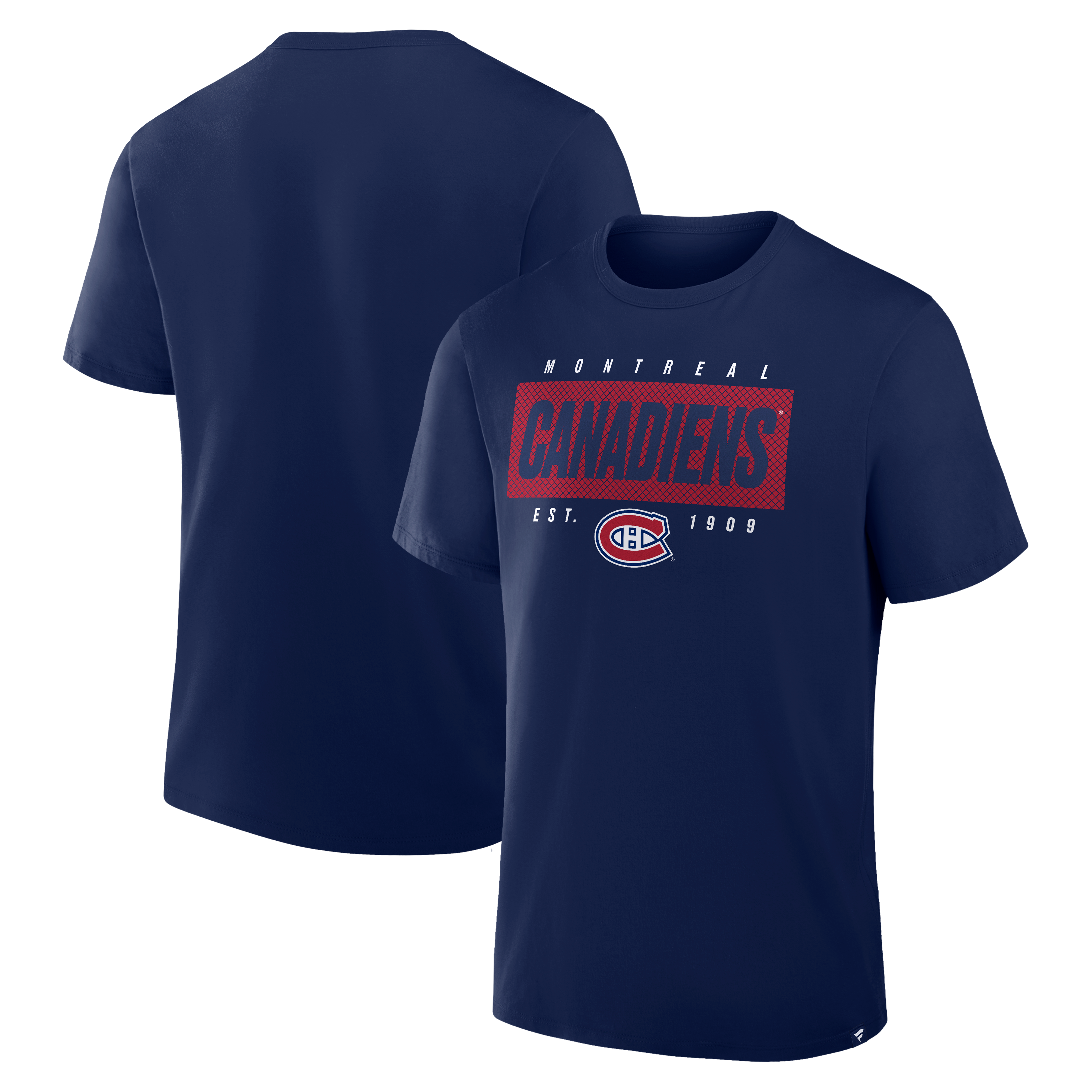 T-shirt à carreaux croisés Legacy des Canadiens de Montréal, bleu marine, la marque Fanatics, pour homme