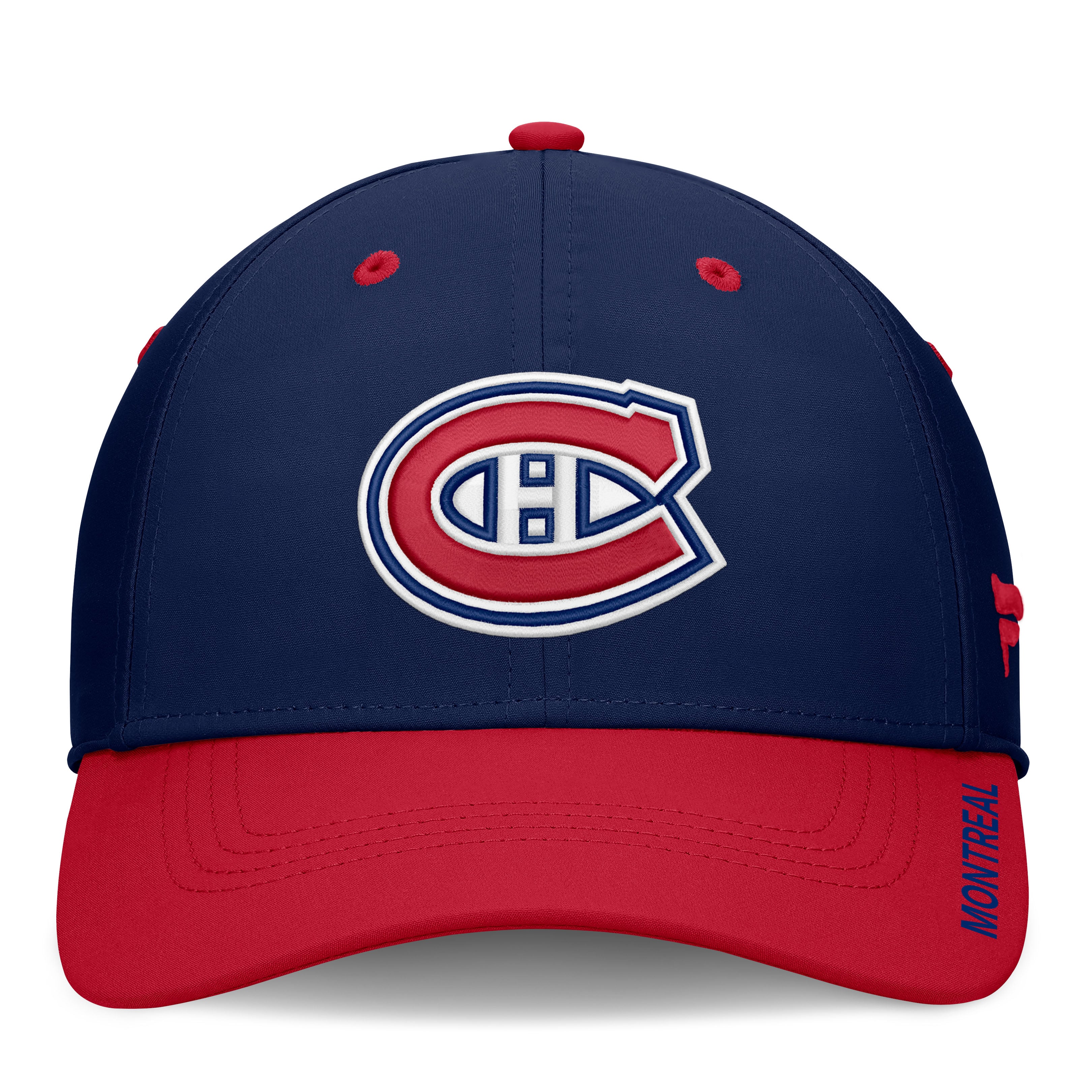 Men's Fanatics Navy/Red Montreal Canadiens Authentic Pro Rink Stretch Hat