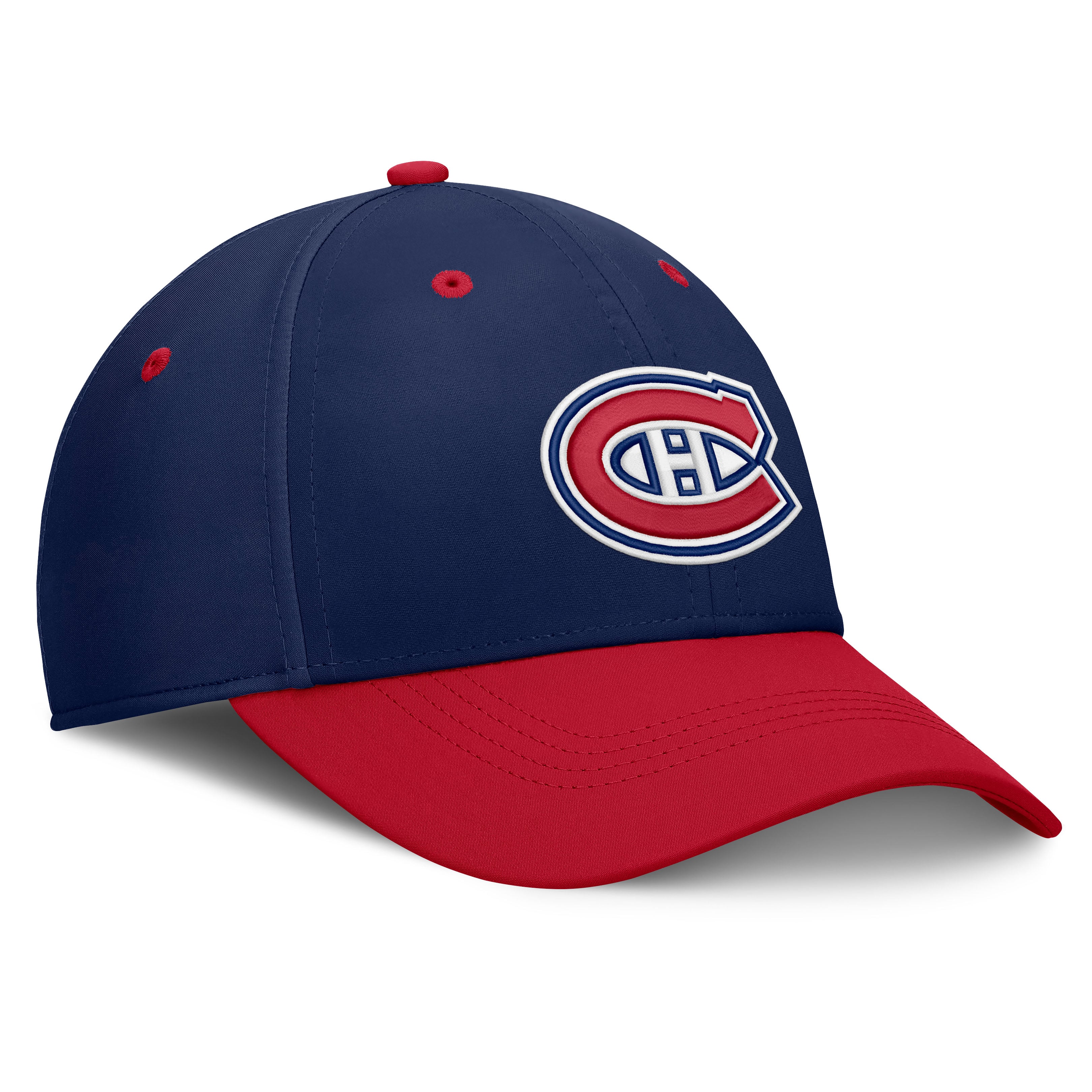 Men's Fanatics Navy/Red Montreal Canadiens Authentic Pro Rink Stretch Hat