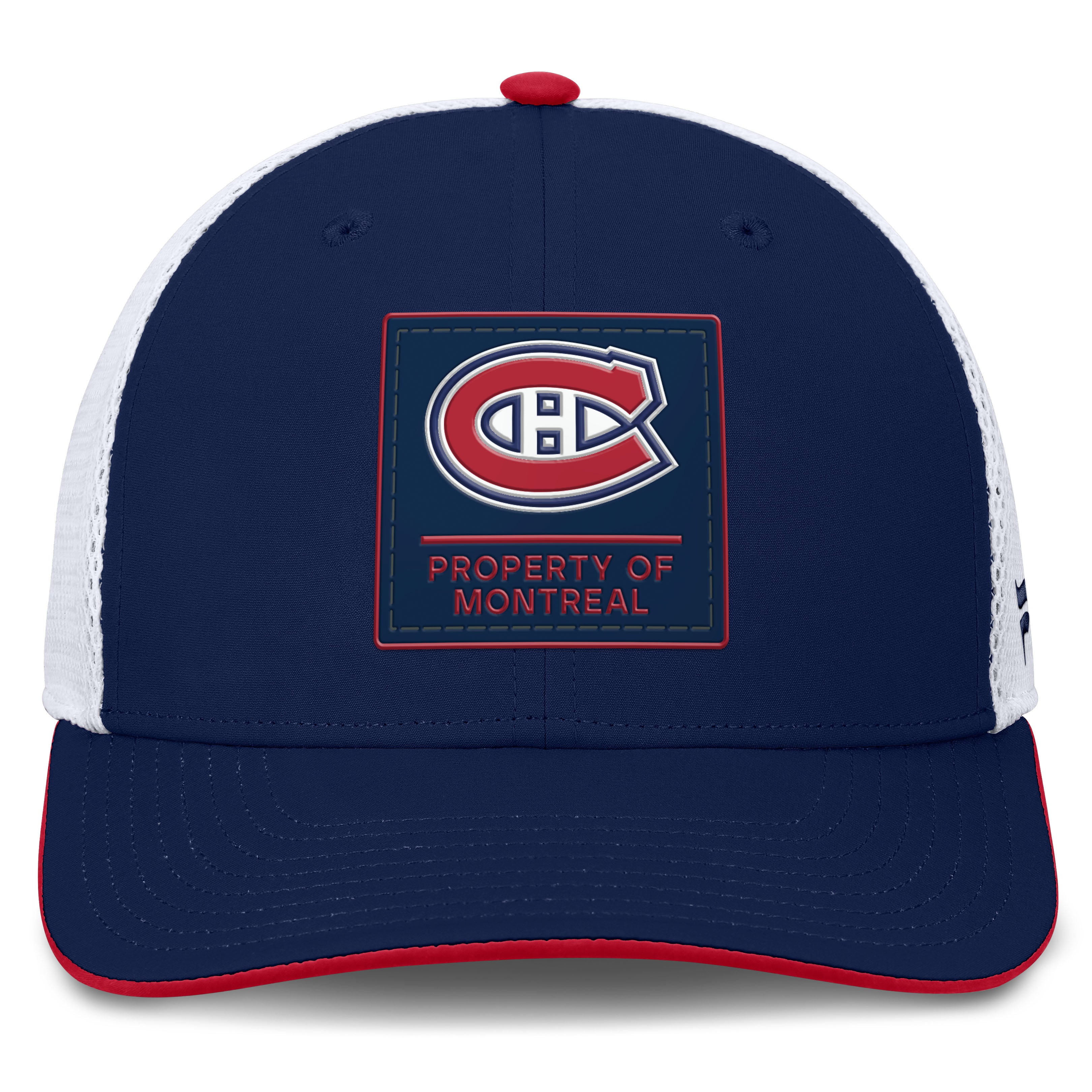 Men's Fanatics Red/White Montreal Canadiens Authentic Pro Rink Mid-Crown Adjustable Trucker Hat