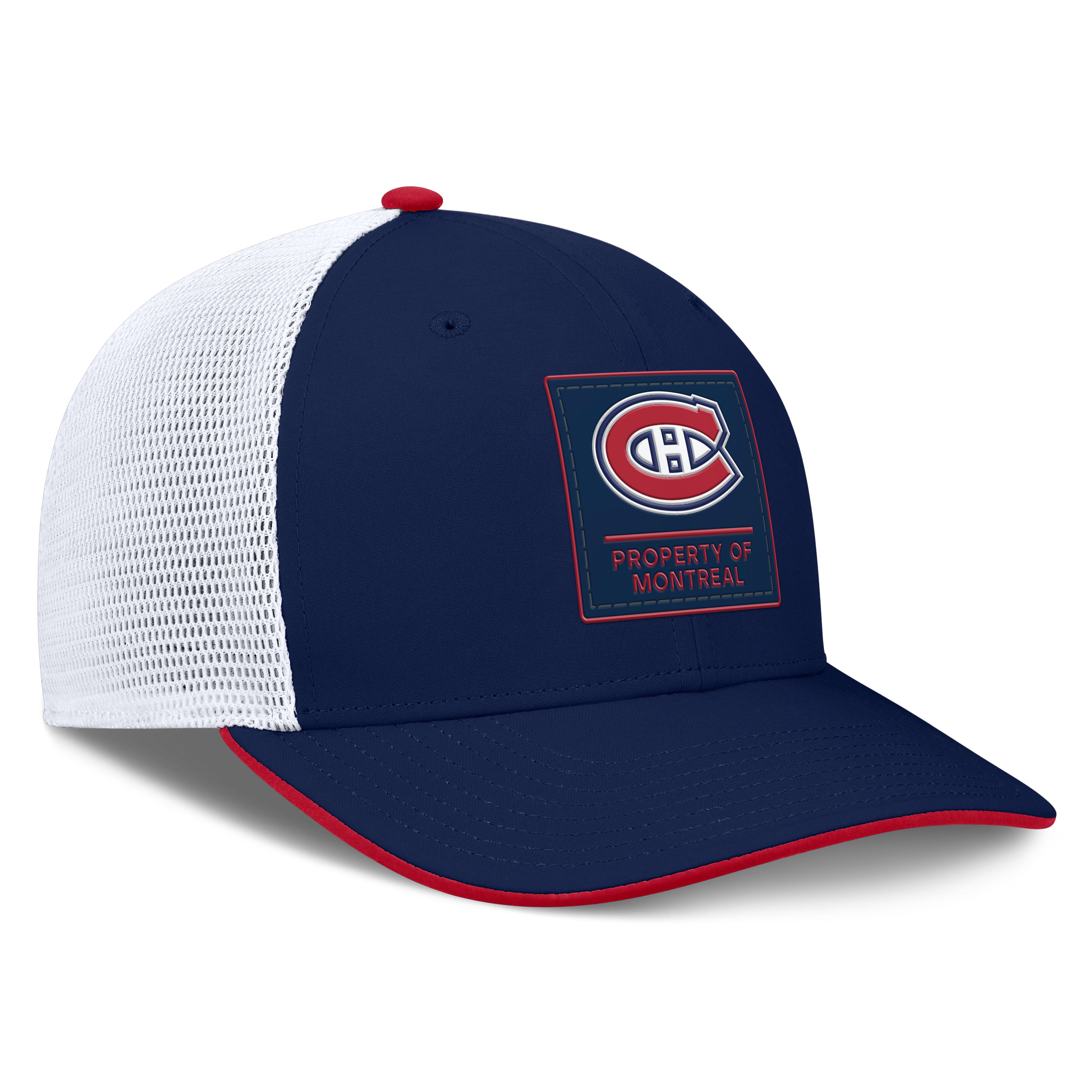Men's Fanatics Red/White Montreal Canadiens Authentic Pro Rink Mid-Crown Adjustable Trucker Hat