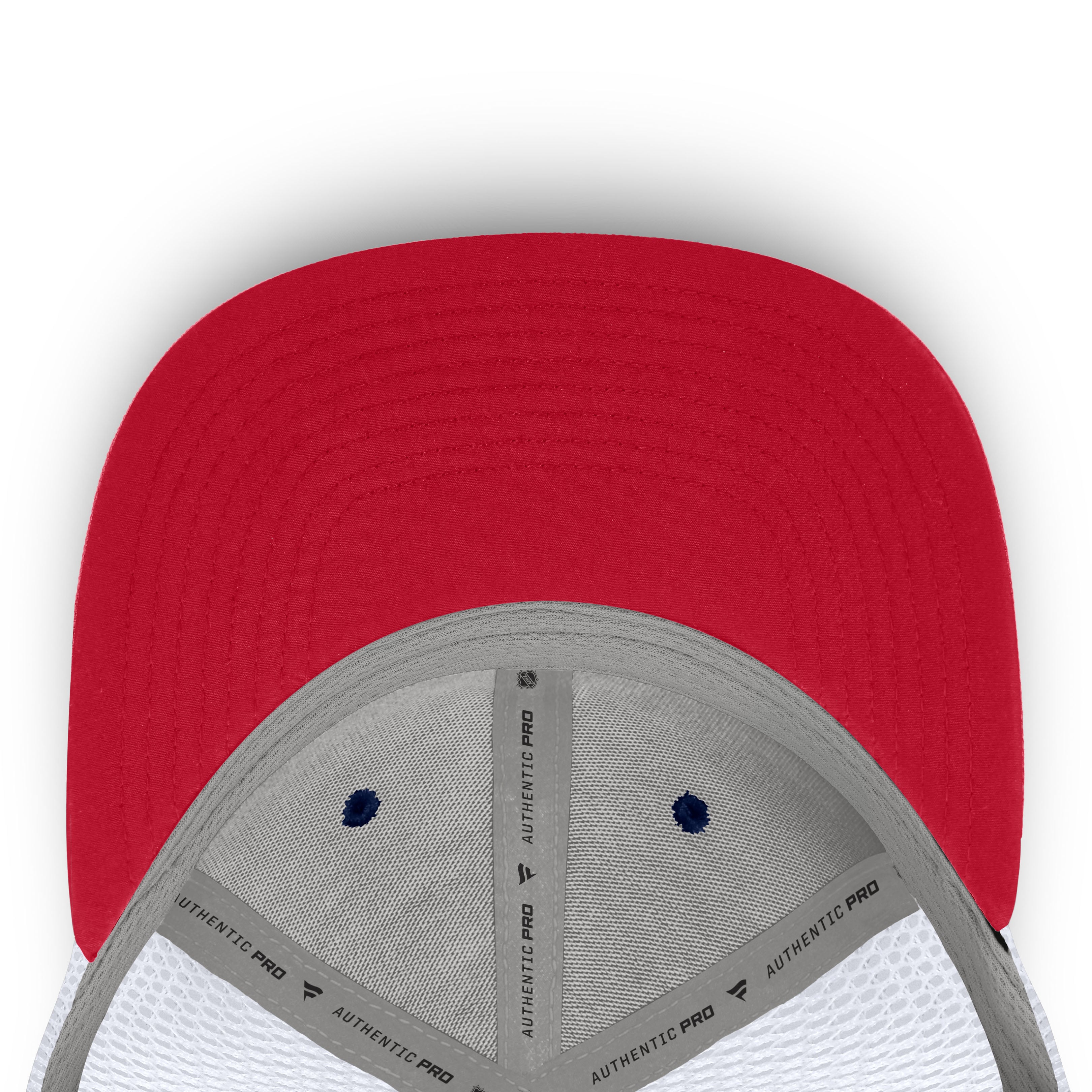 Men's Fanatics Red/White Montreal Canadiens Authentic Pro Rink Mid-Crown Adjustable Trucker Hat