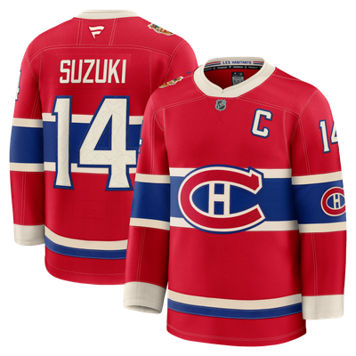 Maillot de joueur premium Nick Suzuki des Canadiens de Montréal, rouge Fanatics, Classique Héritage de la LNH 2026