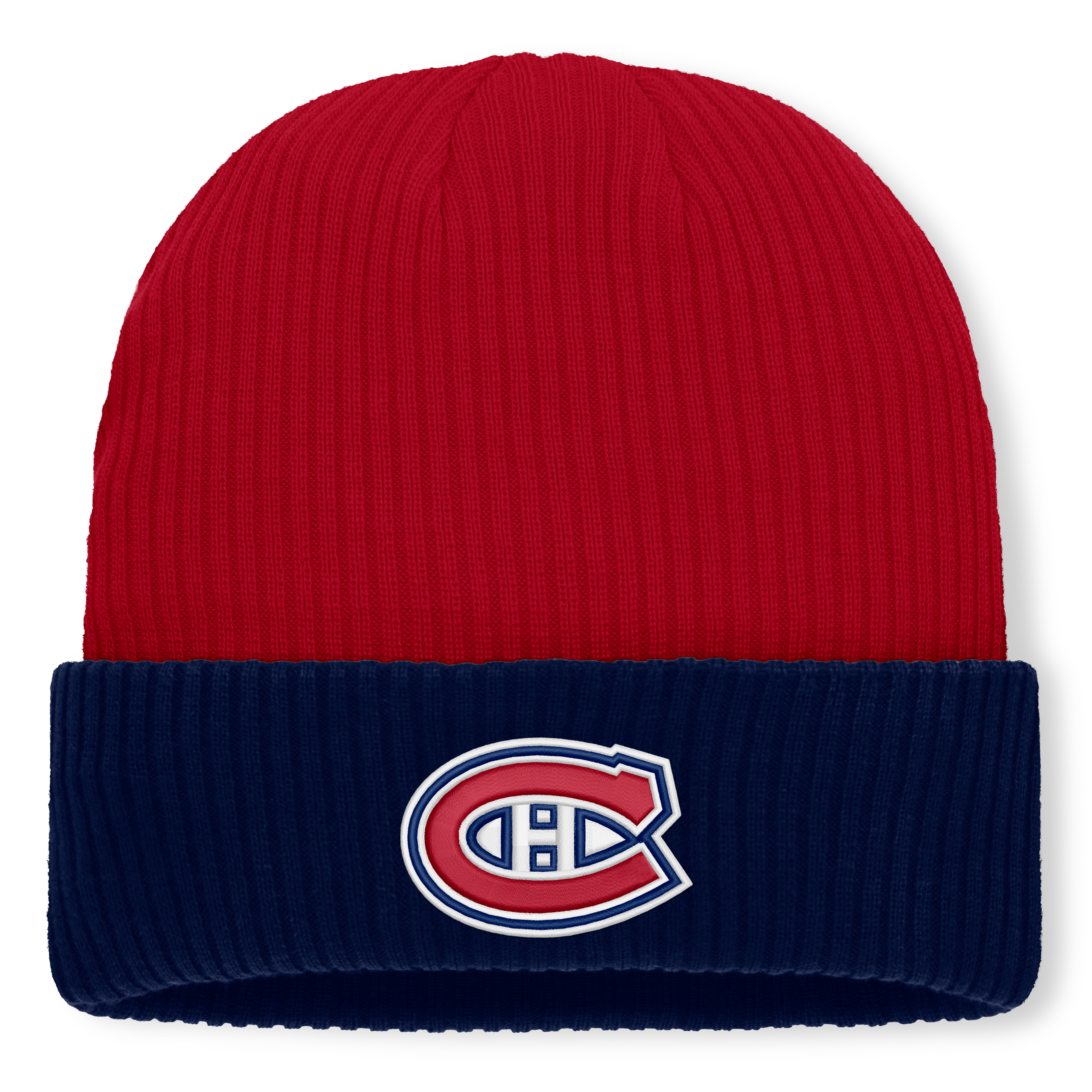 Bonnet tricoté authentique Pro Rink Fanatics rouge pour homme des Canadiens de Montréal