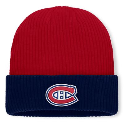 Bonnet tricoté à revers Fanatics Authentic Pro Rink des Canadiens de Montréal - Rouge