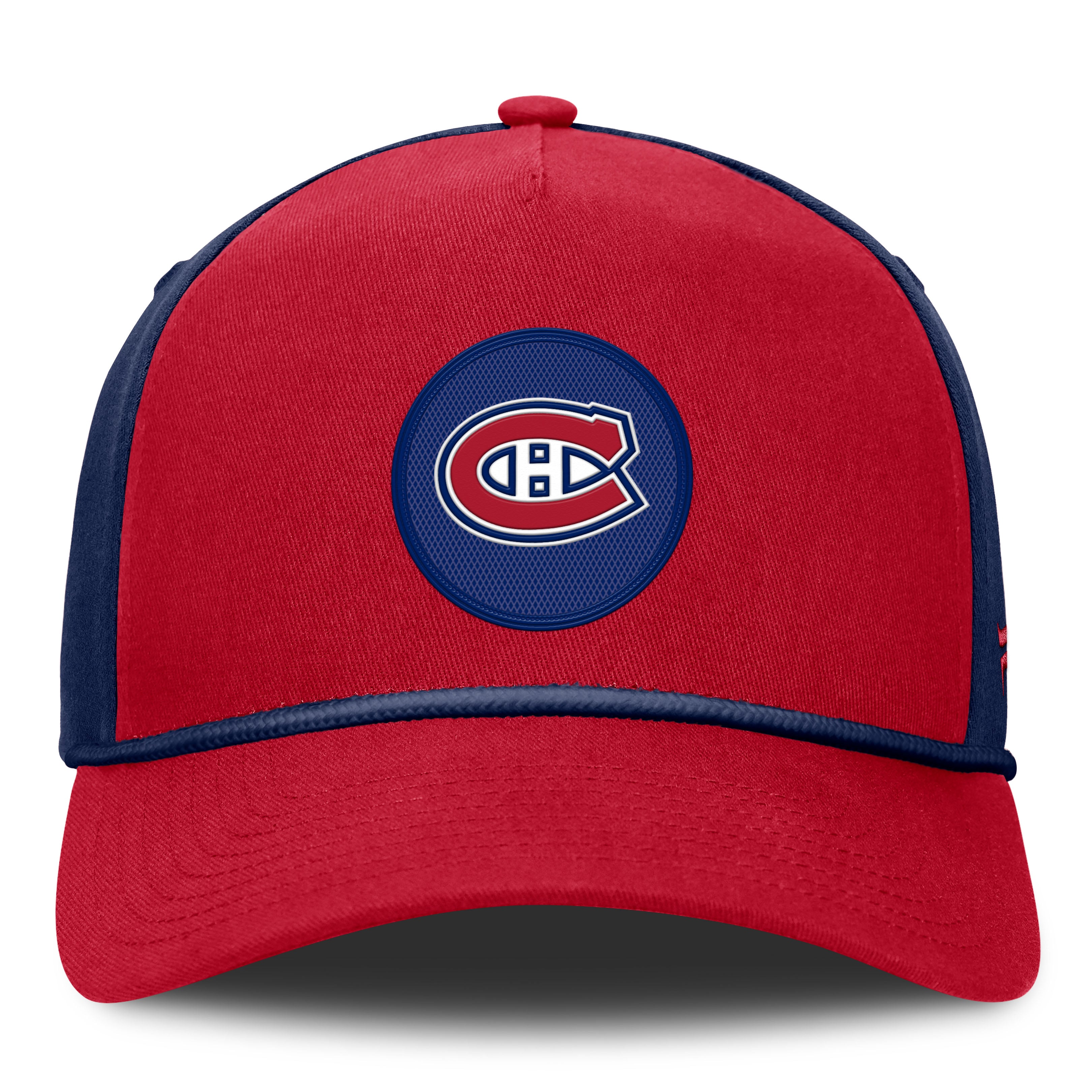 Casquette ajustable Fanatics rouge/marine des Canadiens de Montréal Authentic Pro Rink A-Frame