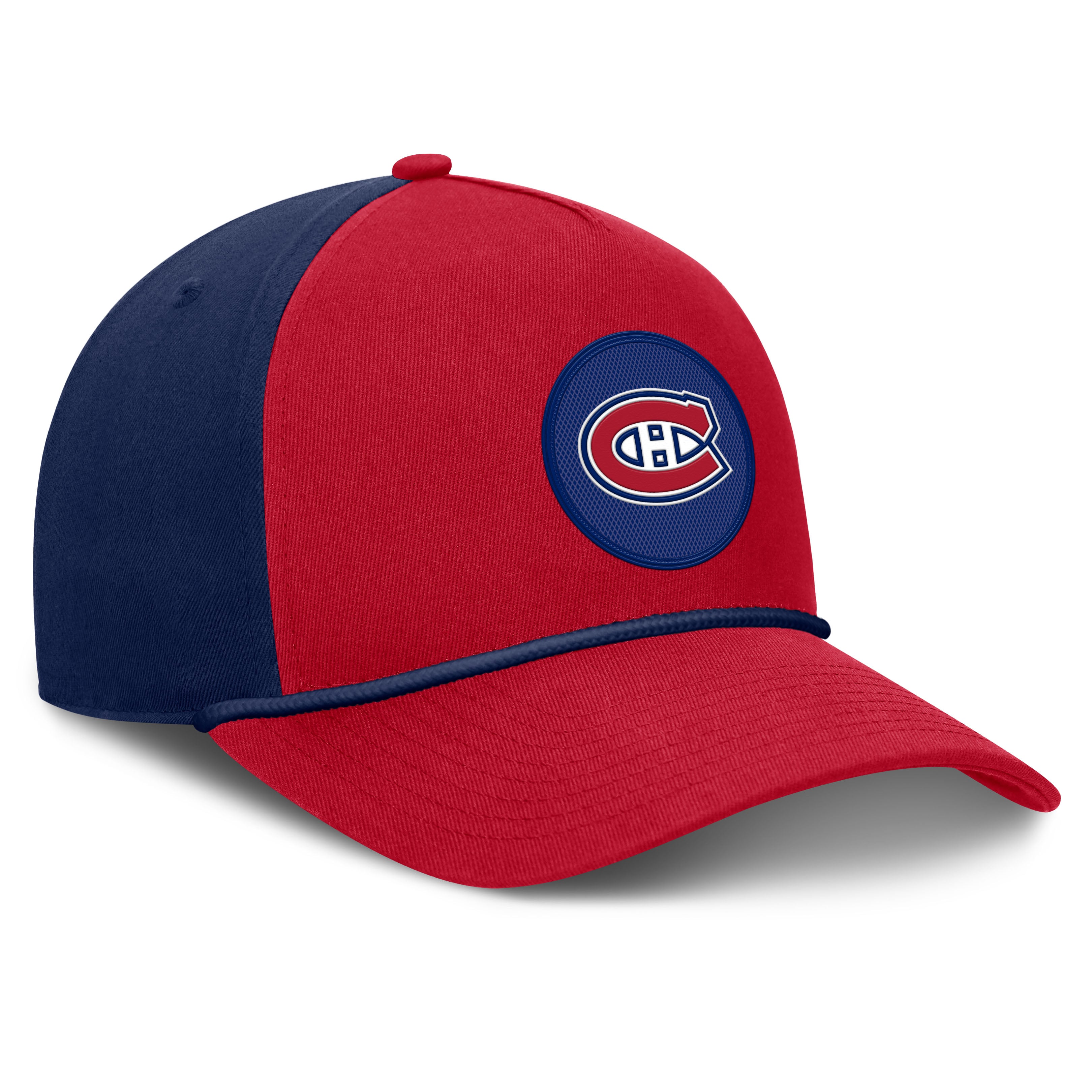 Casquette ajustable Fanatics rouge/marine des Canadiens de Montréal Authentic Pro Rink A-Frame