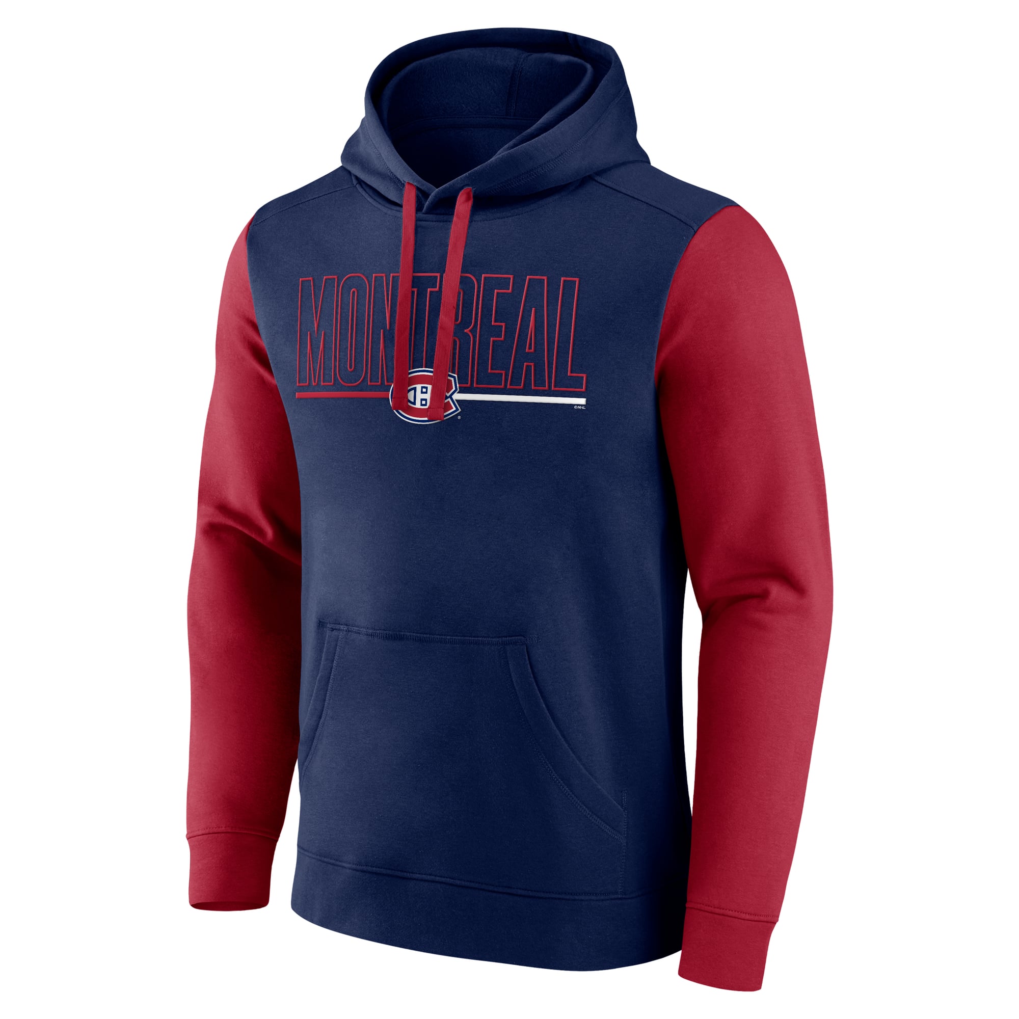 Men's Logo Athletic Navy Montreal Canadiens Deliver Fleece Pullover Hoodie