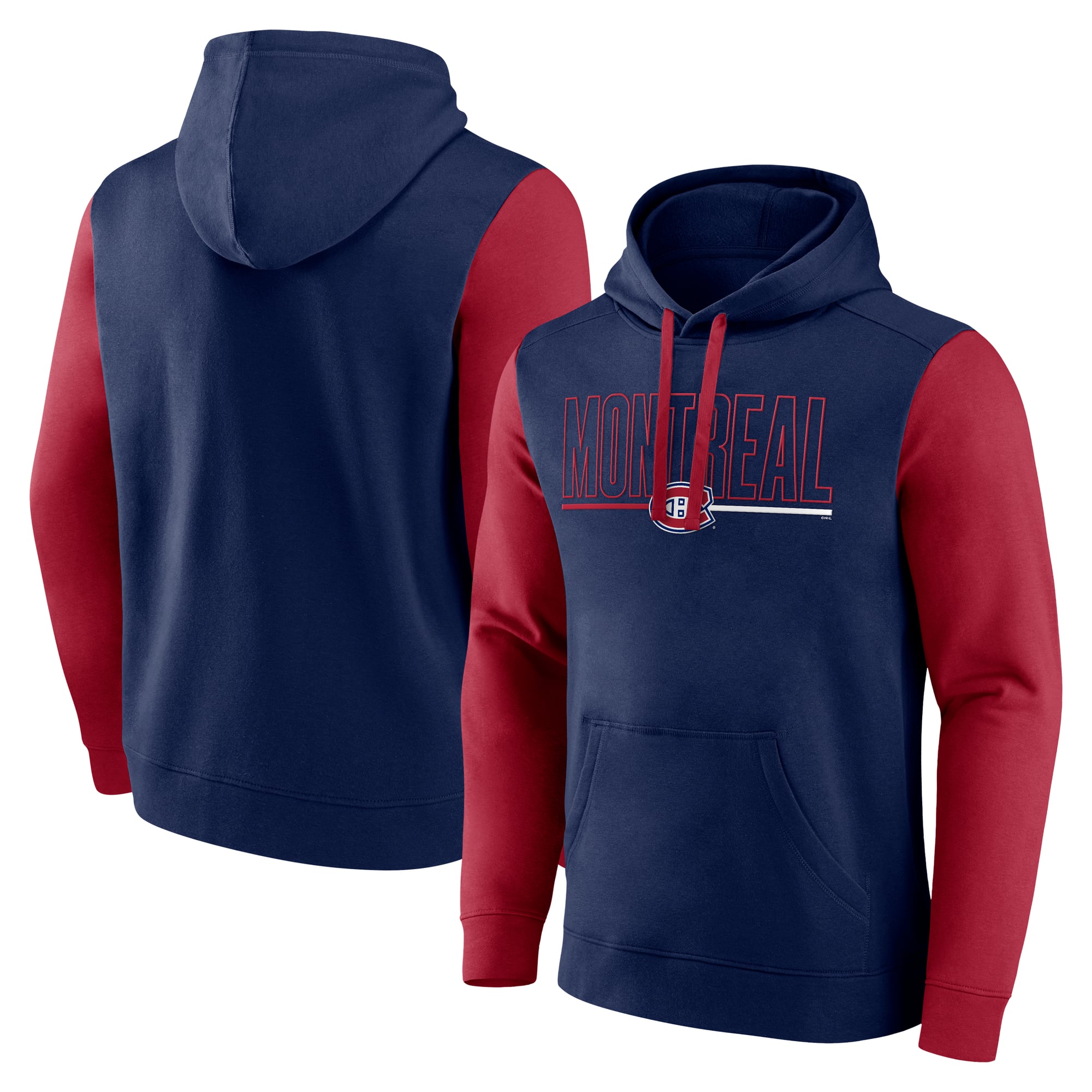 Men's Logo Athletic Navy Montreal Canadiens Deliver Fleece Pullover Hoodie