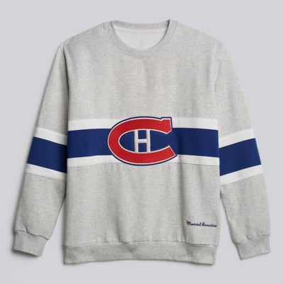 Men's Montreal Canadiens lululemon Heathered Core Ultra Light Grey Steady State Retro Crew Sweatshirt