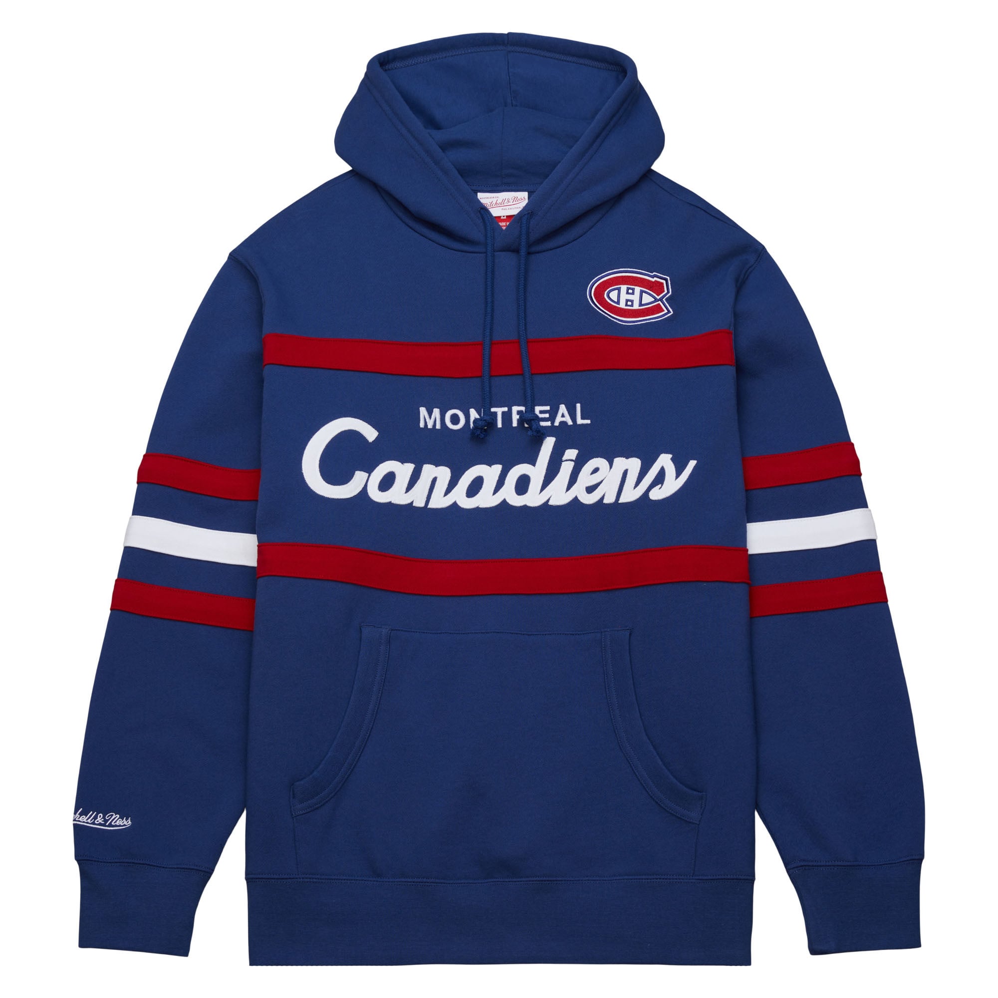 Men's Mitchell & Ness Navy Montreal Canadiens Head Coach Pullover Hoodie