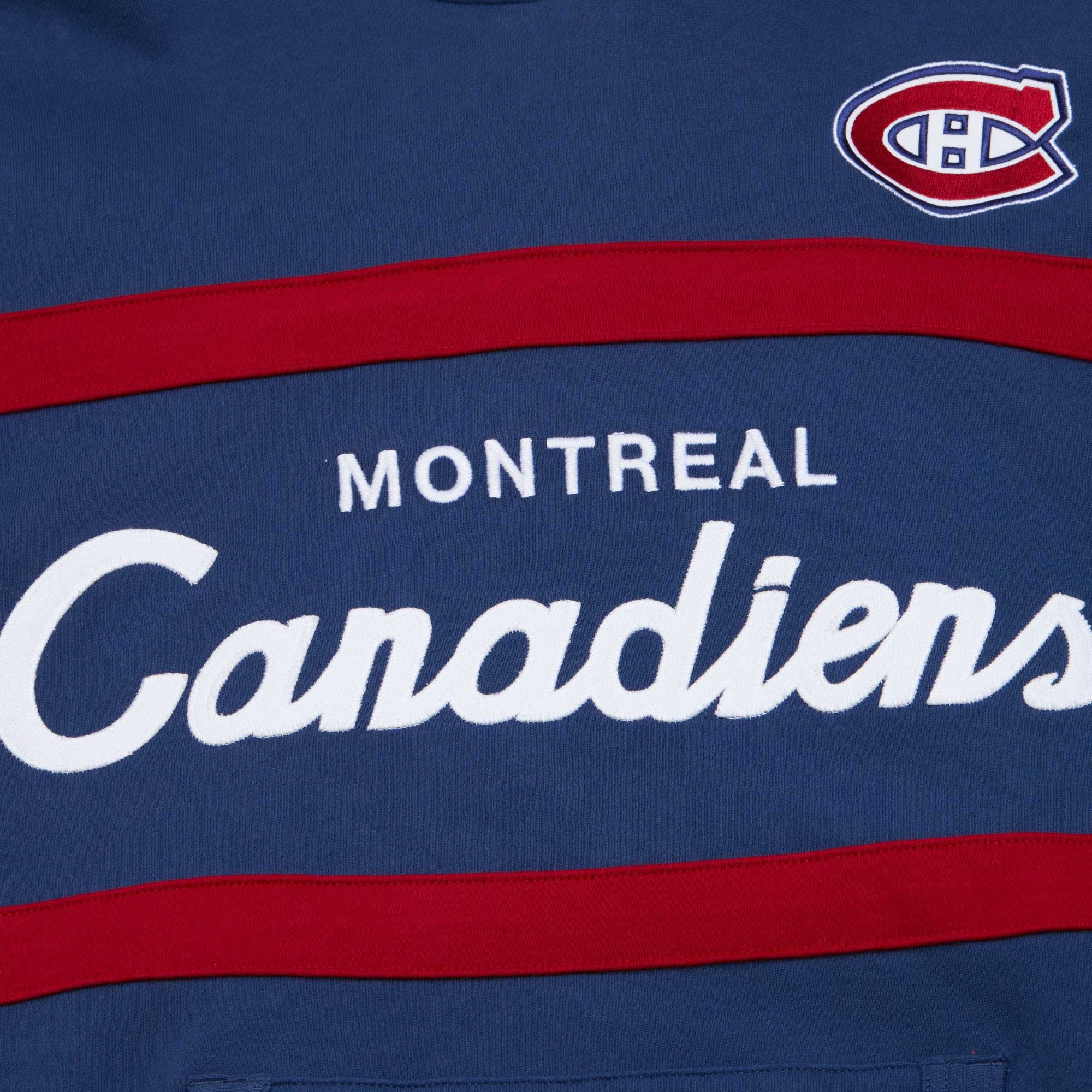Men's Mitchell & Ness Navy Montreal Canadiens Head Coach Pullover Hoodie