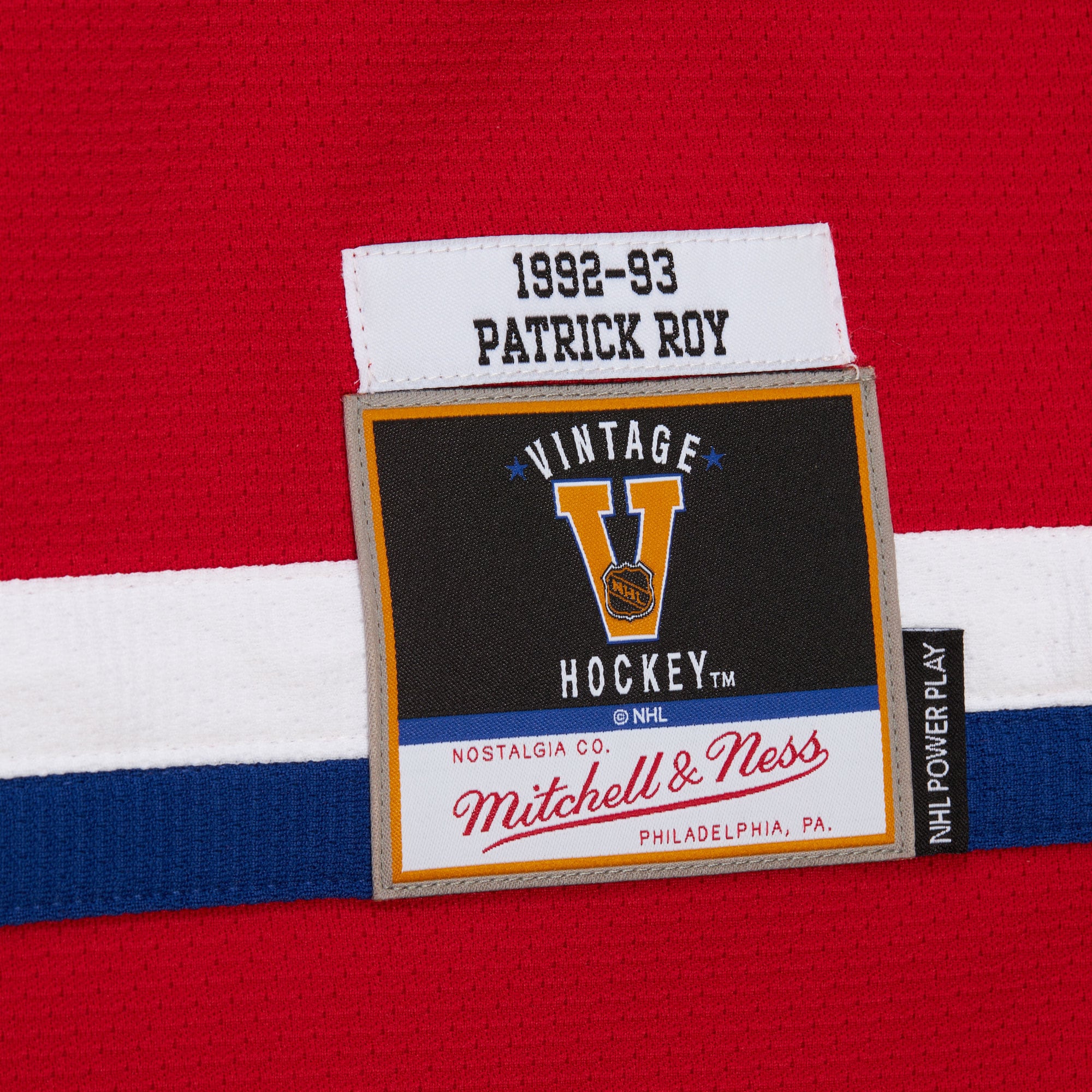 Men's Mitchell & Ness Patrick Roy Red Montreal Canadiens 1992/93 Power Play Jersey