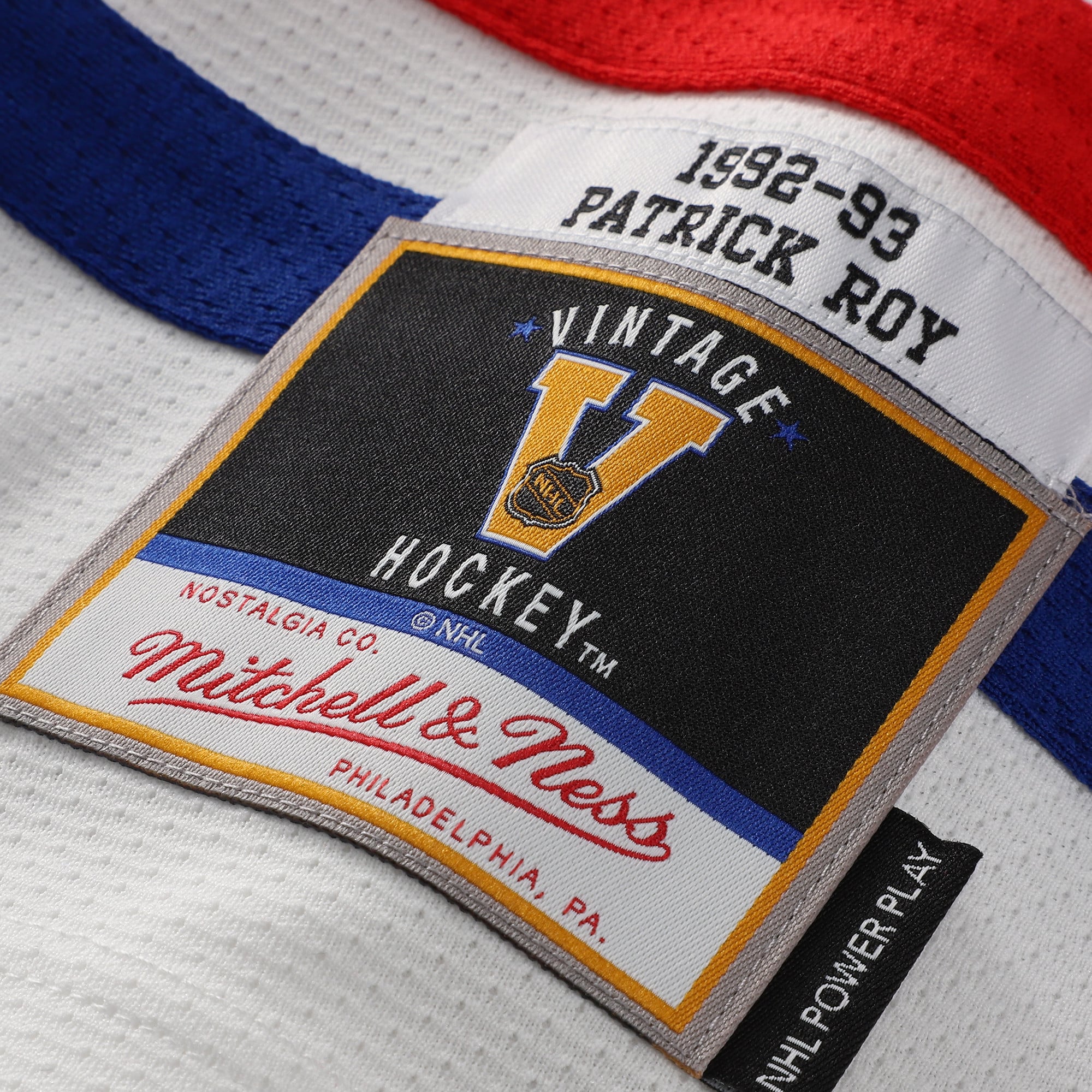 Men's Mitchell & Ness Patrick Roy White Montreal Canadiens 1992 Power Play Jersey