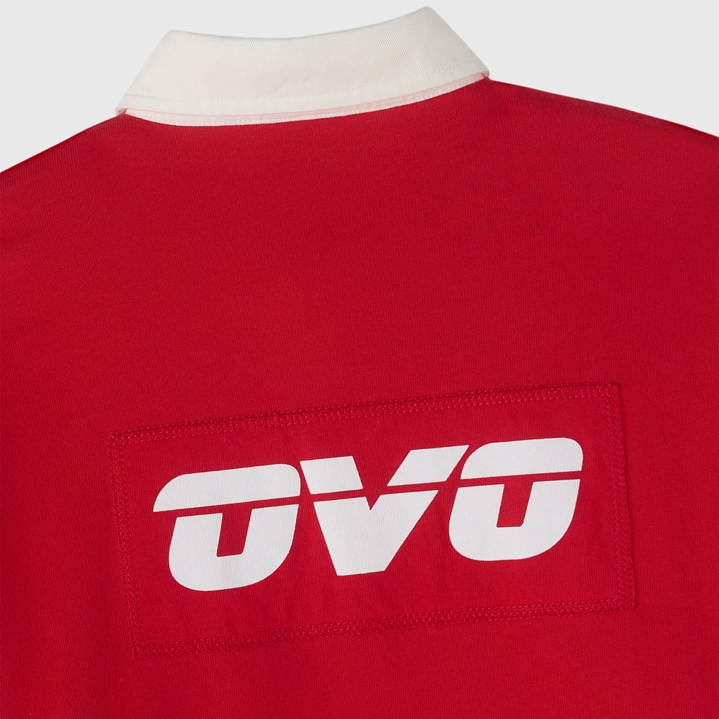 Men's Montreal Canadiens  OVO x NHL Red YD Striped Rugby Polo