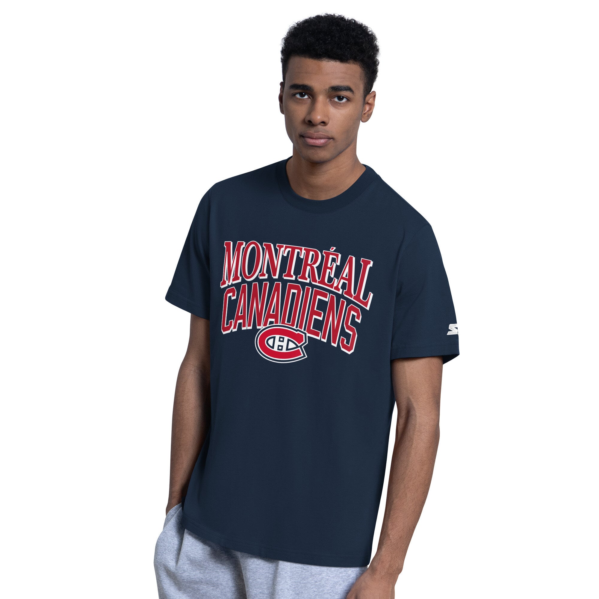 Ensemble de deux t-shirts Starter gris/marine à logo des Canadiens Montréal pour hommes