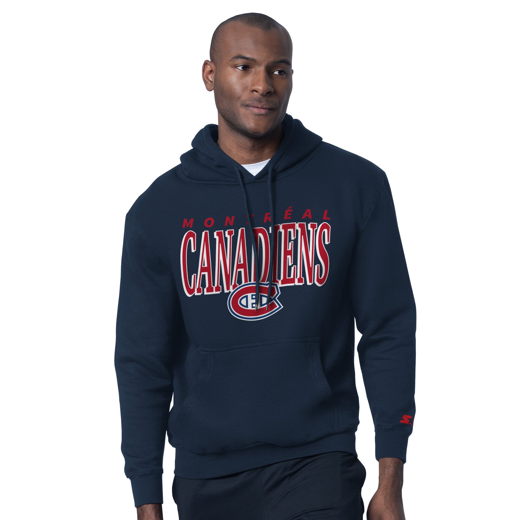 Men's Starter  Navy Montreal Canadiens Logo T-Shirt & Hoodie Combo Pack