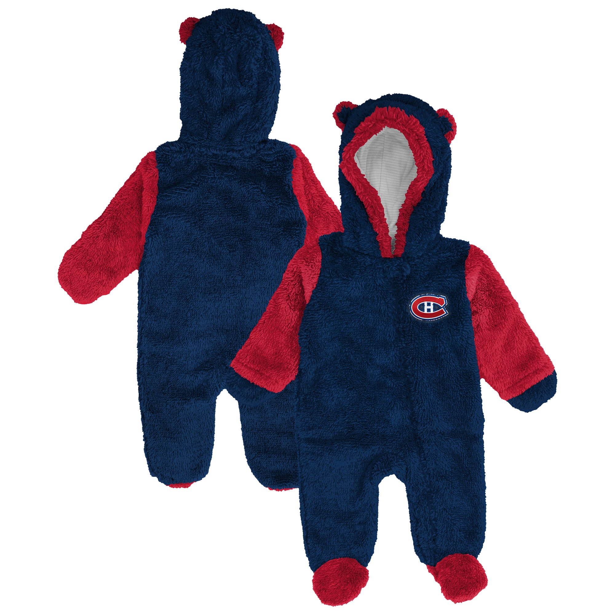 Combinaison pyjama polaire zippée intégrale Outerstuff bleu marine Montréal Canadiens pour nouveau-né et nourrisson