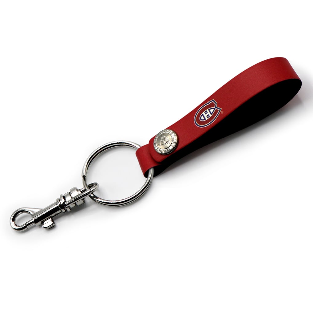 Montreal Canadiens Red Personalized Leather Loop Keychain