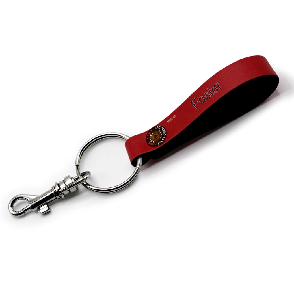 Montreal Canadiens Red Personalized Leather Loop Keychain