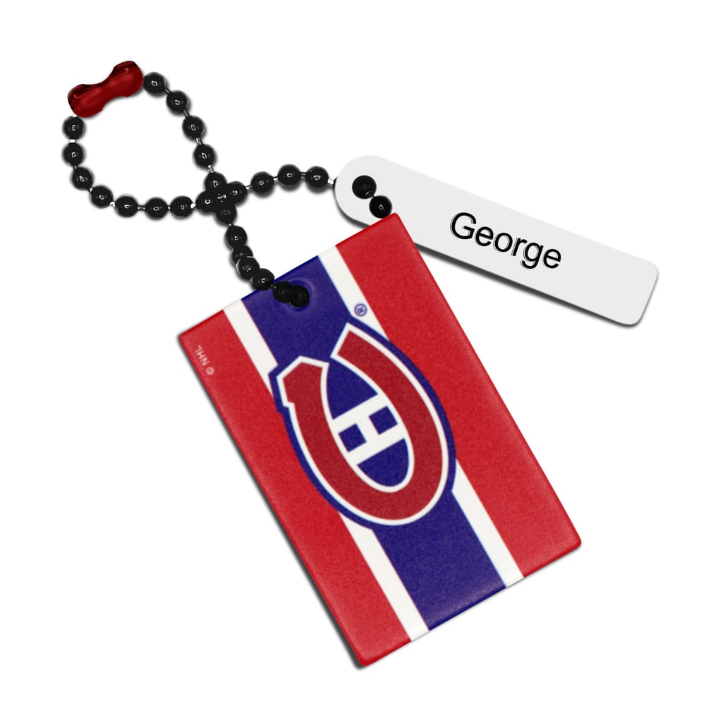 Montreal Canadiens Red Personalized Leather Rectangle Bag Tag