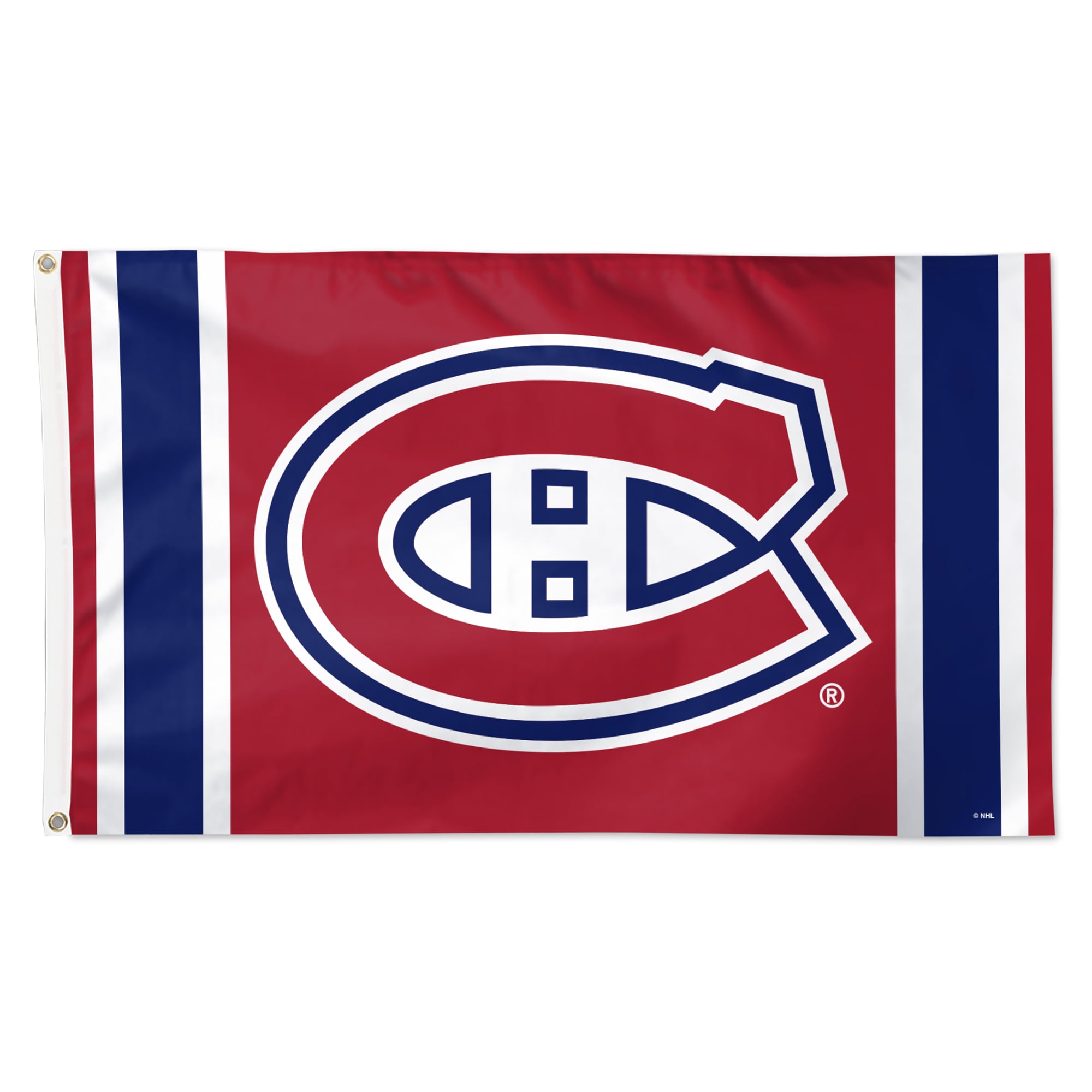 Drapeau de luxe à rayures et logo WinCraft Canadiens de Montréal 3 pi x 5 pi, simple face