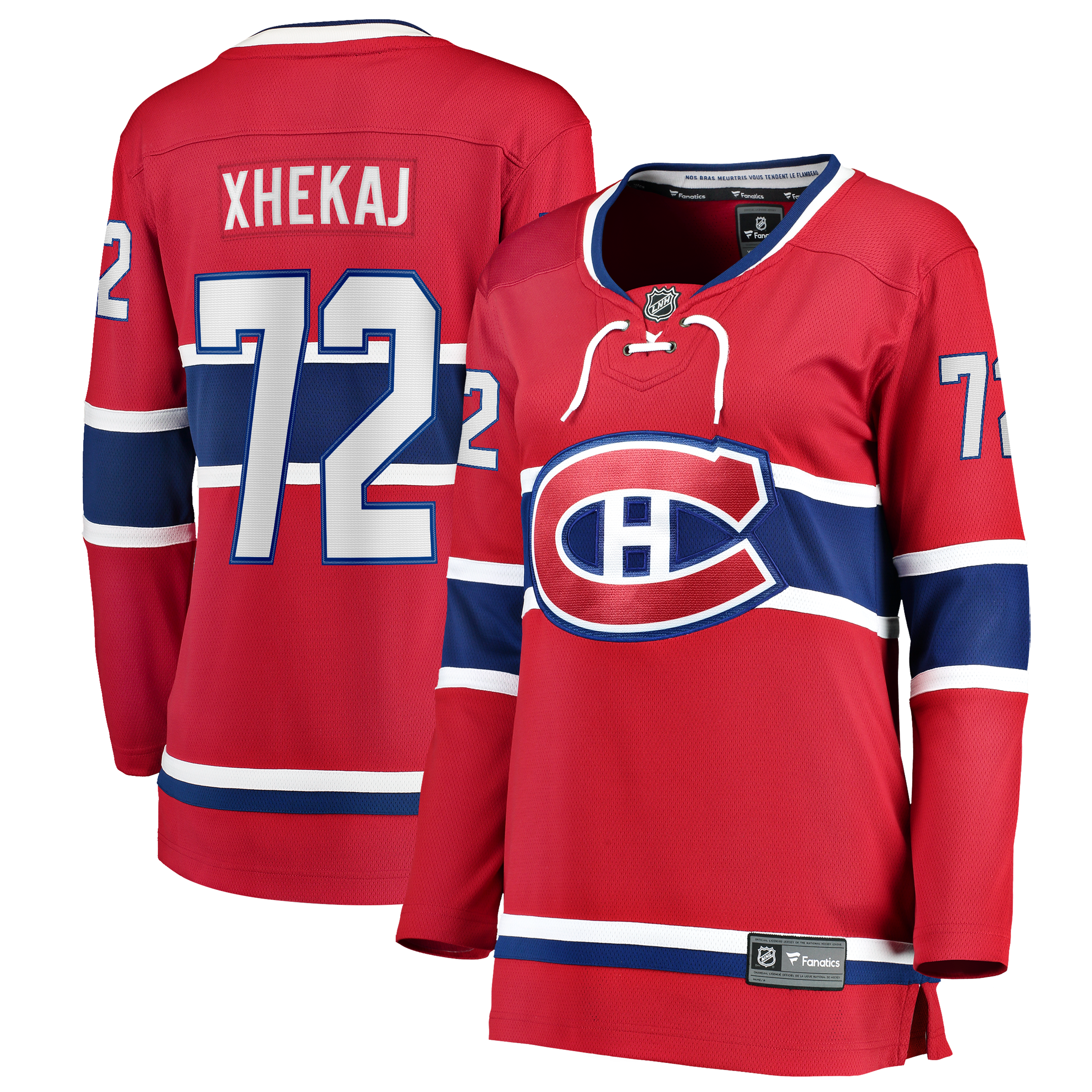 Maillot domicile rouge Breakaway Arber Xhekaj des Canadiens de Montréal pour femmes (Fanatics)