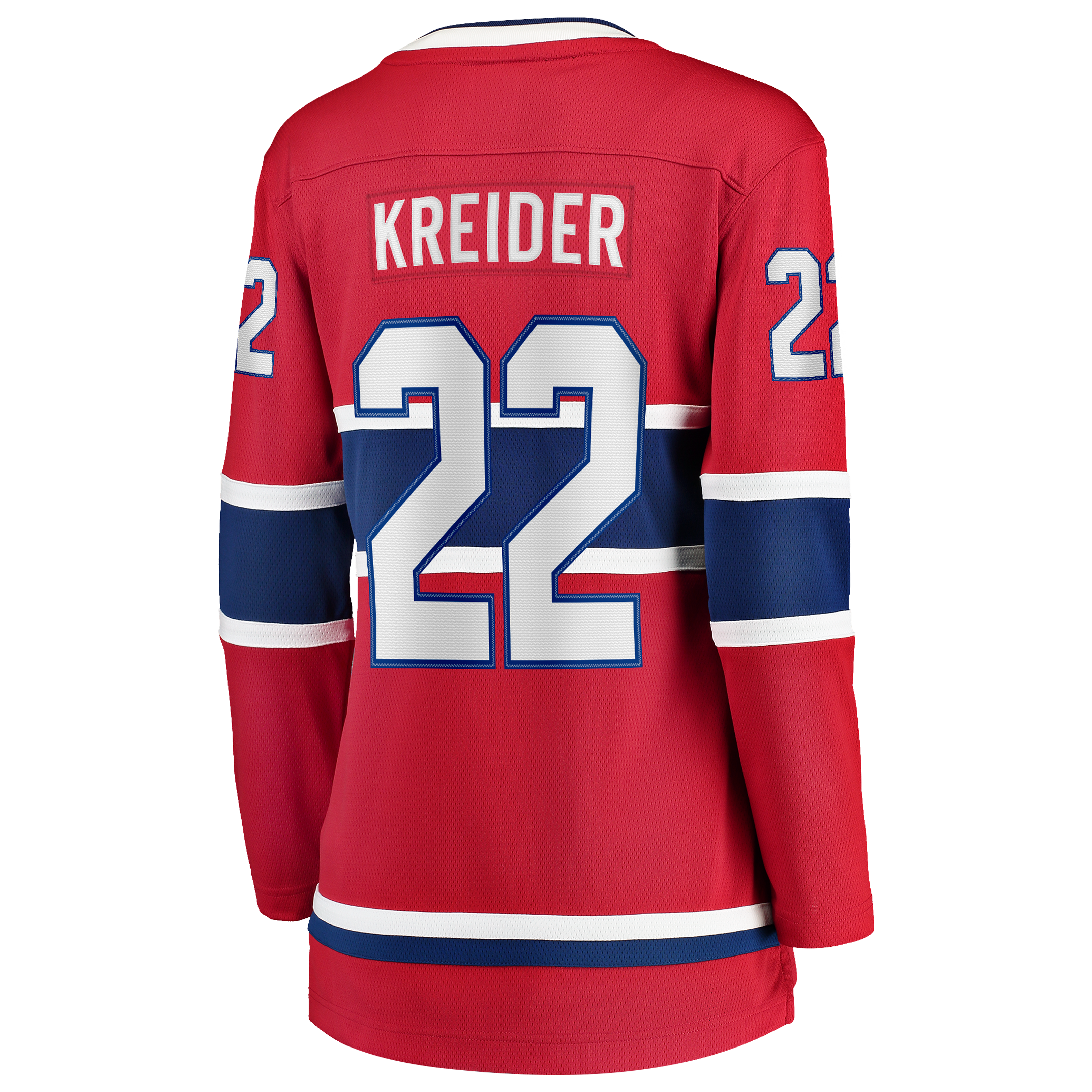 Maillot domicile rouge à bretelles de Chris Kreider, Canadien Montréal, pour femmes (Fanatics).