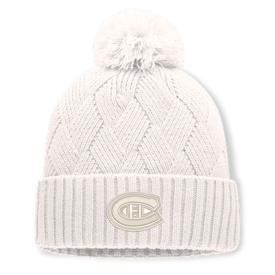 Montreal Canadiens Fanatics Women's Level Up Cuffed Knit Hat with Pom - Cream