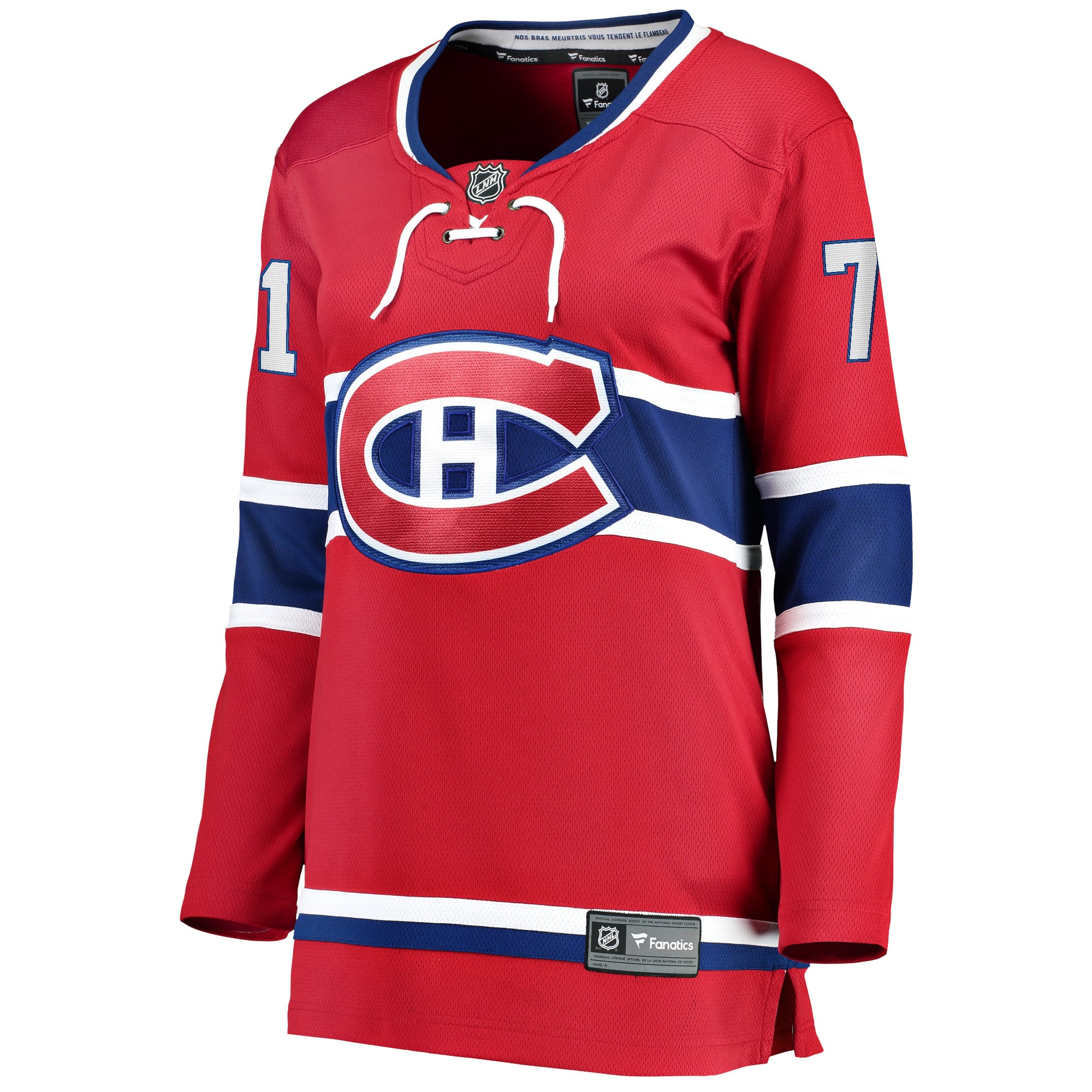 Maillot domicile Breakaway rouge Jake Evans des Canadiens de Montréal pour femmes (Fanatics)