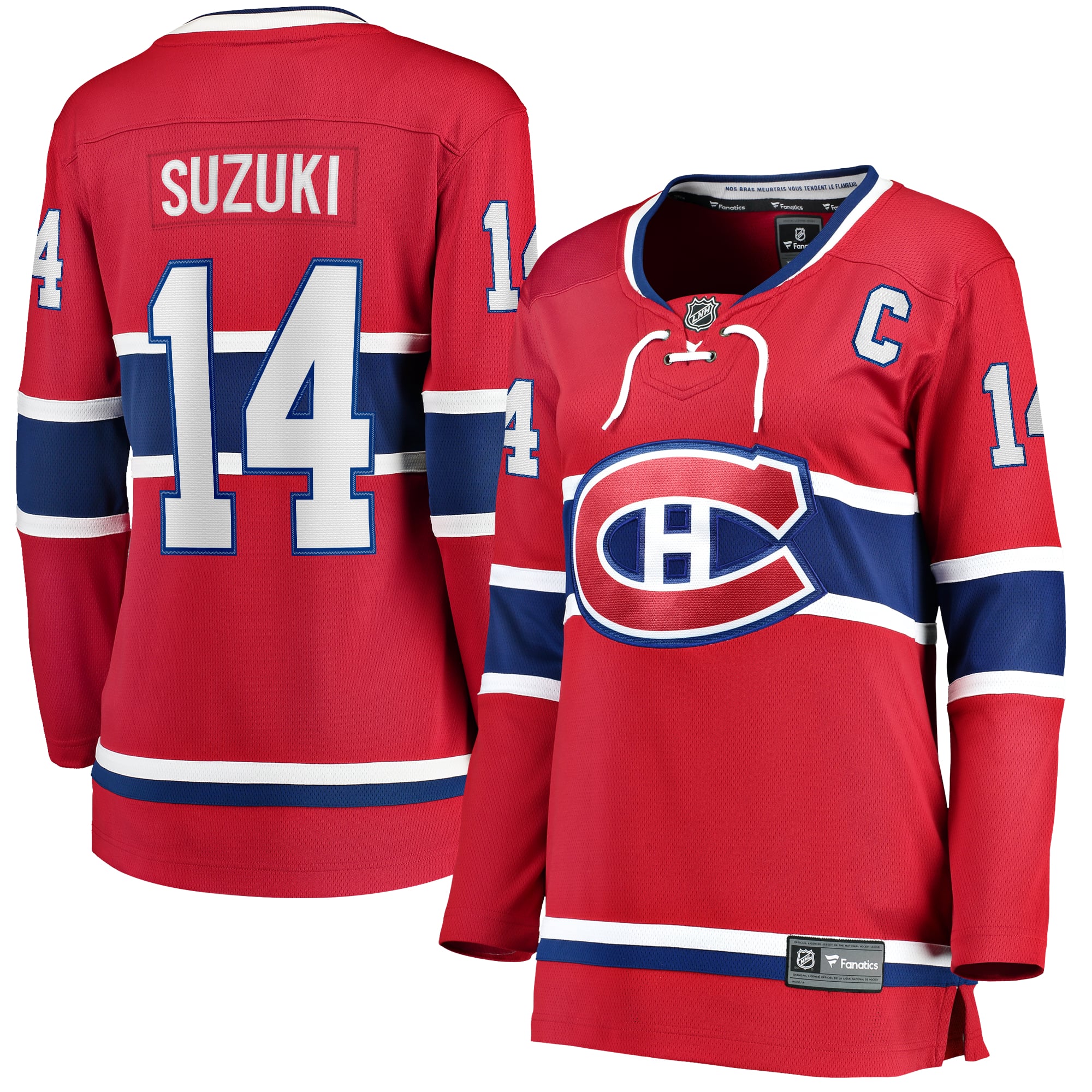 Maillot Breakaway rouge Nick Suzuki des Canadiens de Montréal pour femmes (Fanatics)