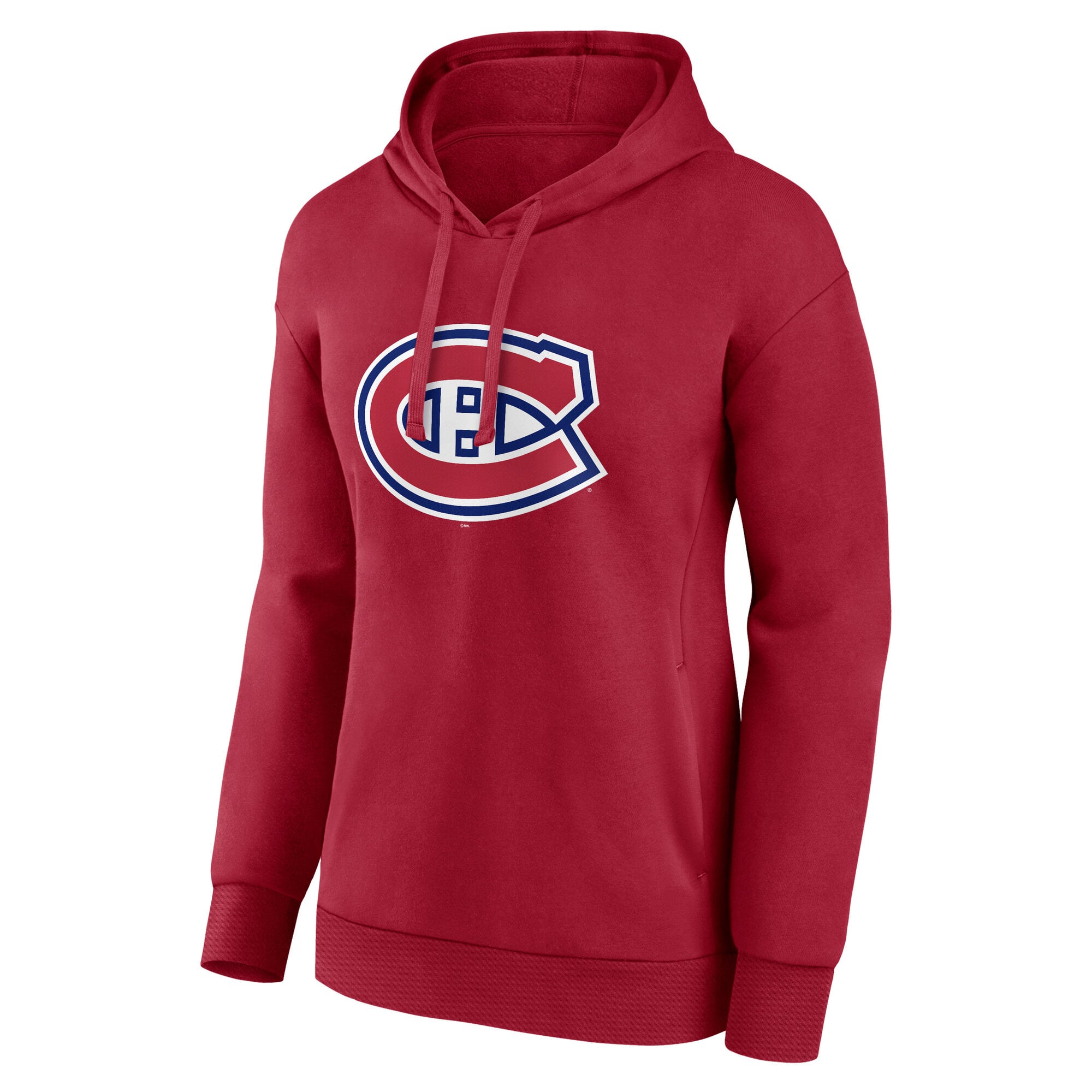 Women's Fanatics Red Montreal Canadiens Primary Logo Fleece Pullover Hoodie