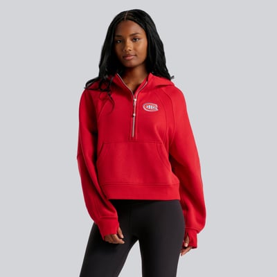 Women's Montreal Canadiens lululemon College Crimson Scuba Oversized Half-Zip Hoodie