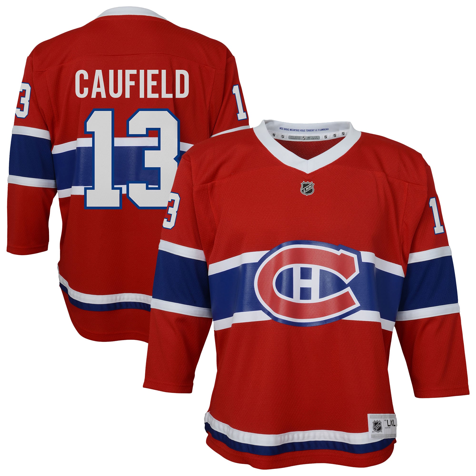 Maillot de joueur réplique rouge Cole Caufield des Canadiens Montréal pour jeunes