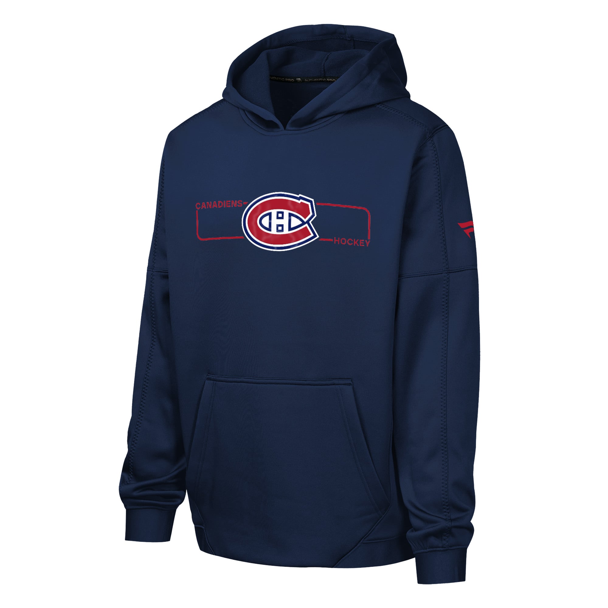 Sweat à capuche authentique en polaire Pro bleu marine des Canadiens de Montréal pour jeunes Fanatics